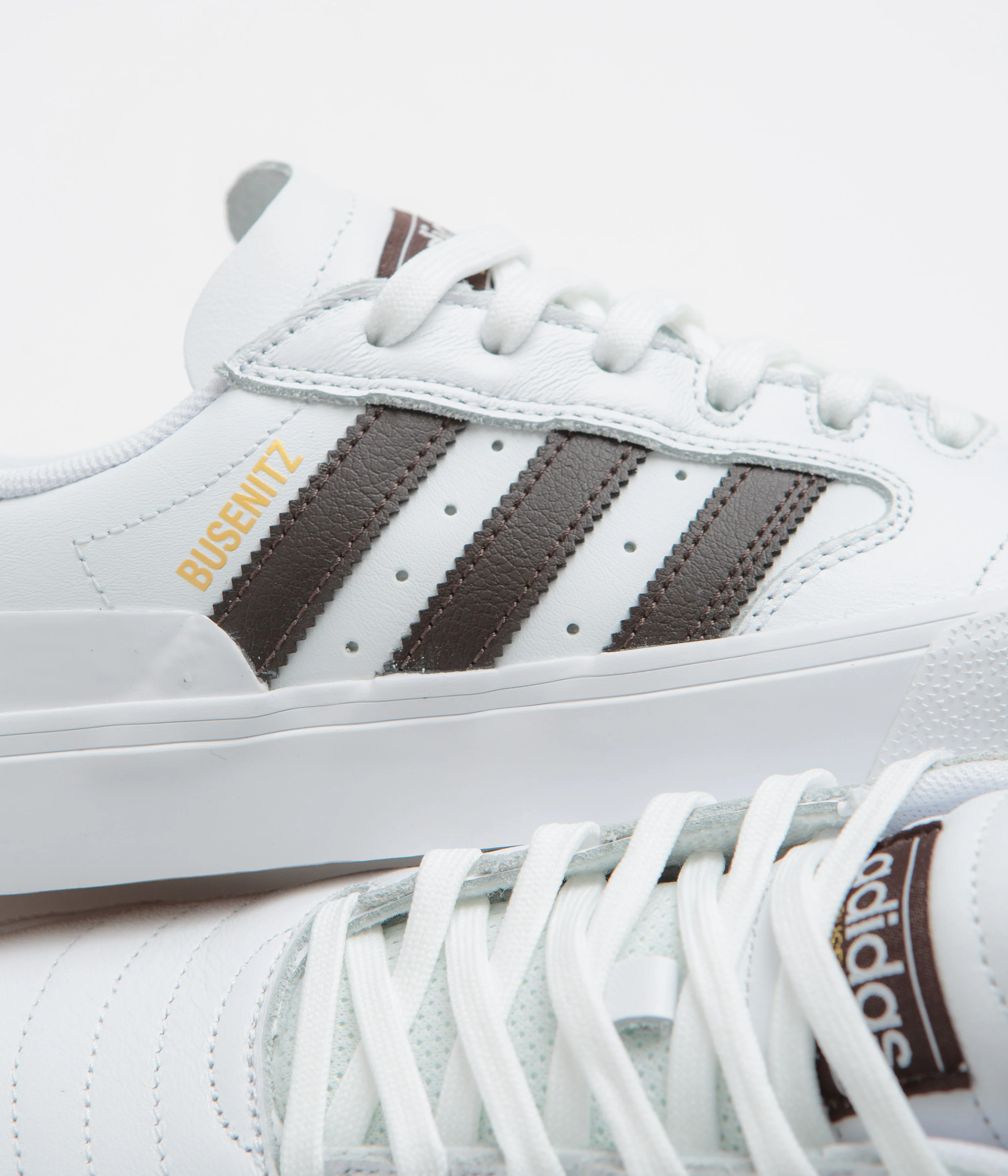 Adidas Busenitz Vulc II Shoes - FTWR White / Aurora Coffee / Gold Metallic - Image 3