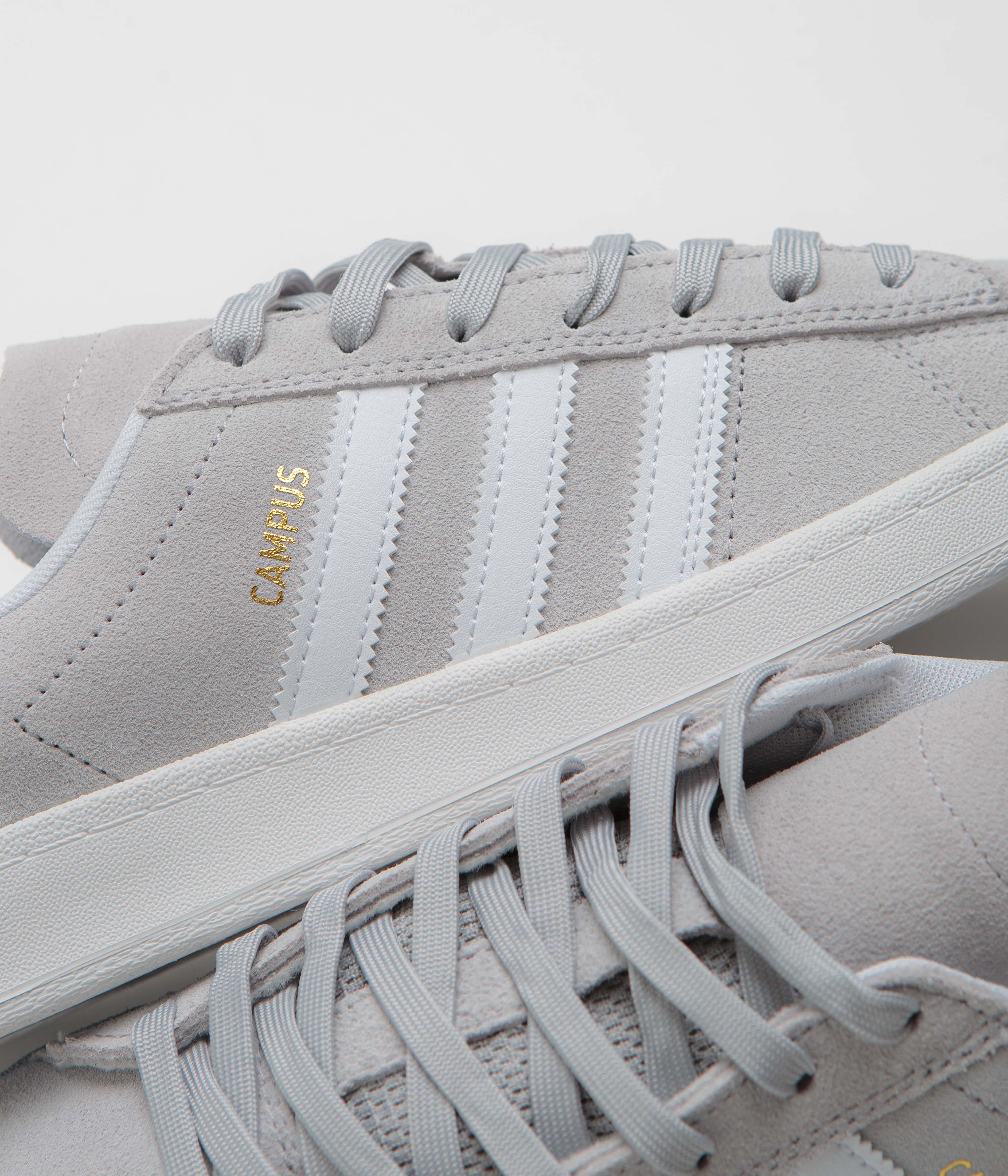 Adidas Campus ADV Shoes - Grey Two / FTWR White / Gold Metallic - Image 3