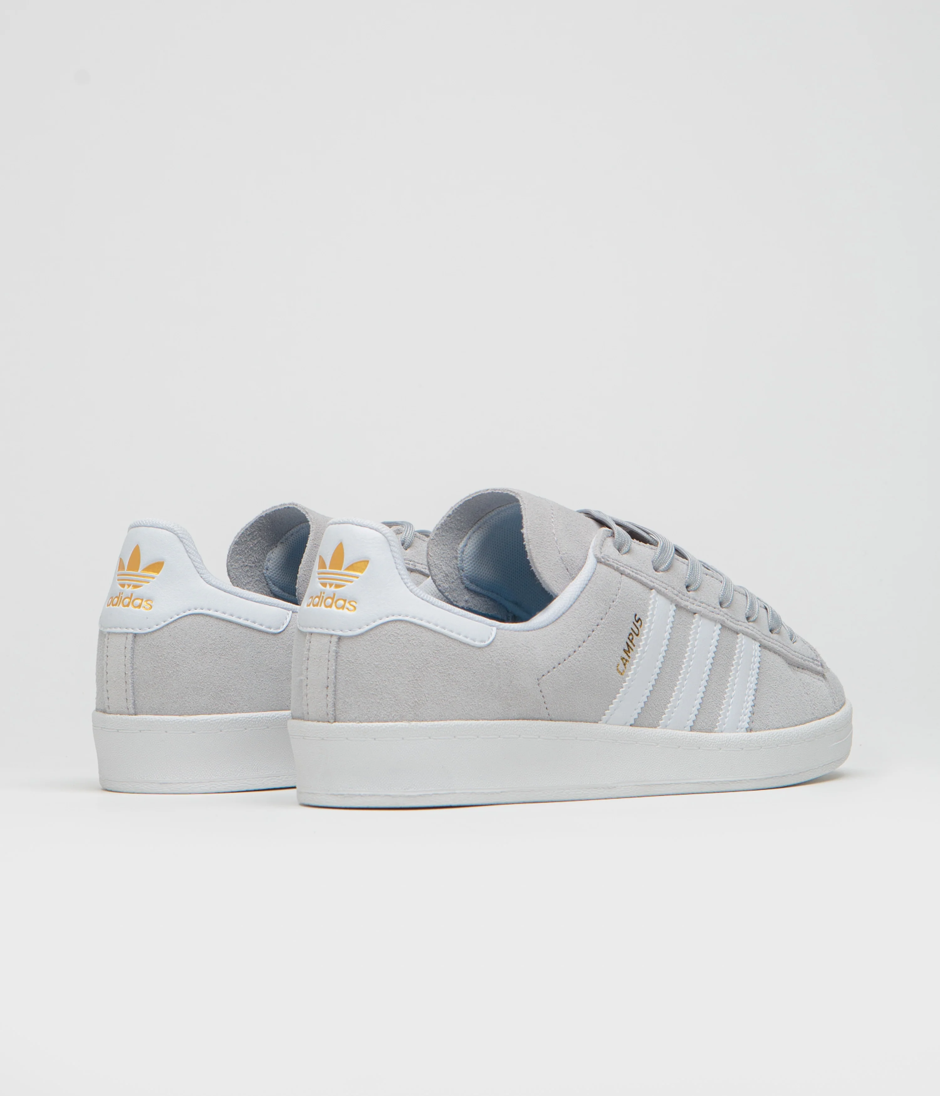 Adidas Campus ADV Shoes - Grey Two / FTWR White / Gold Metallic - Image 4