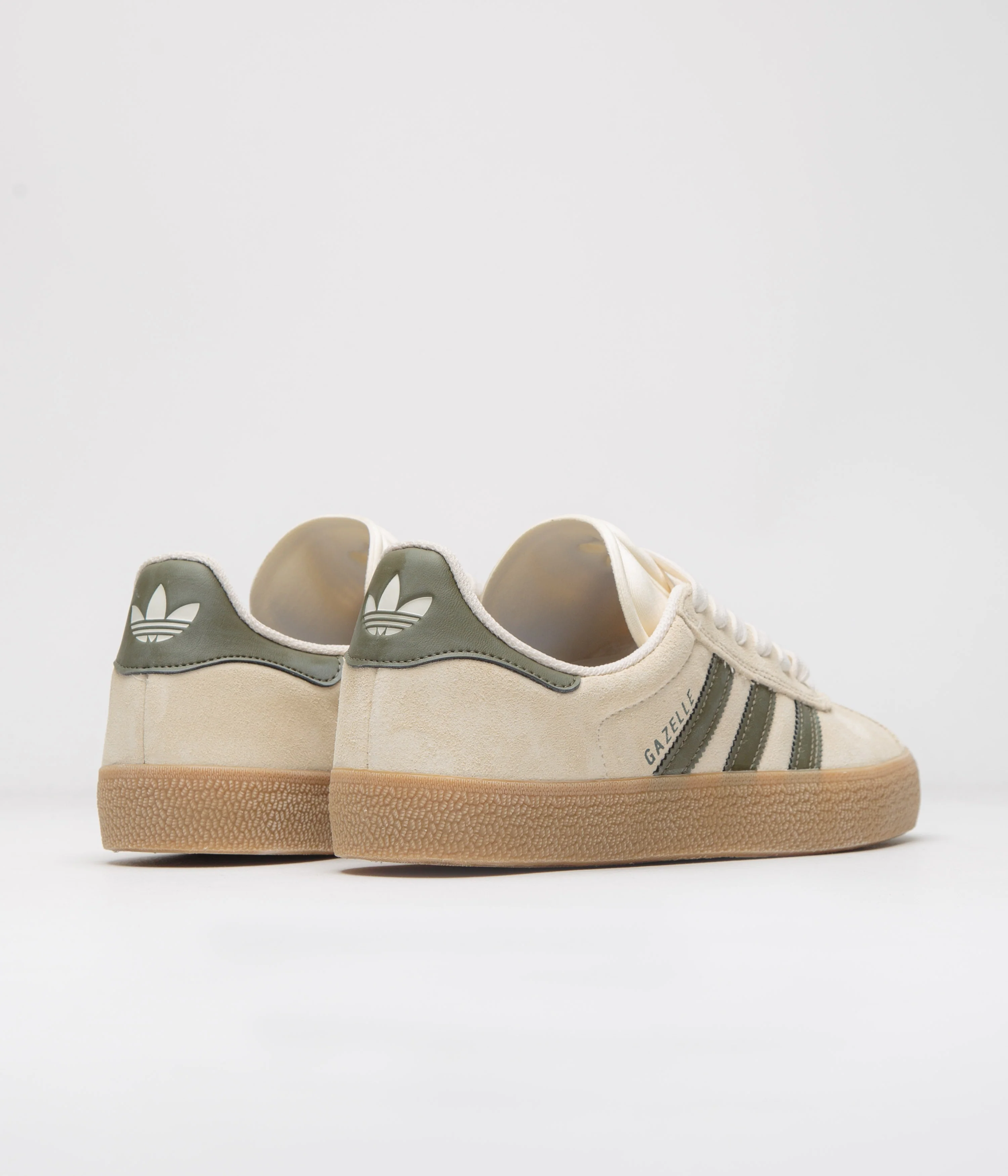 Adidas Gazelle ADV Shoes - Ecru Tint / Focus Olive / Gum - Image 4