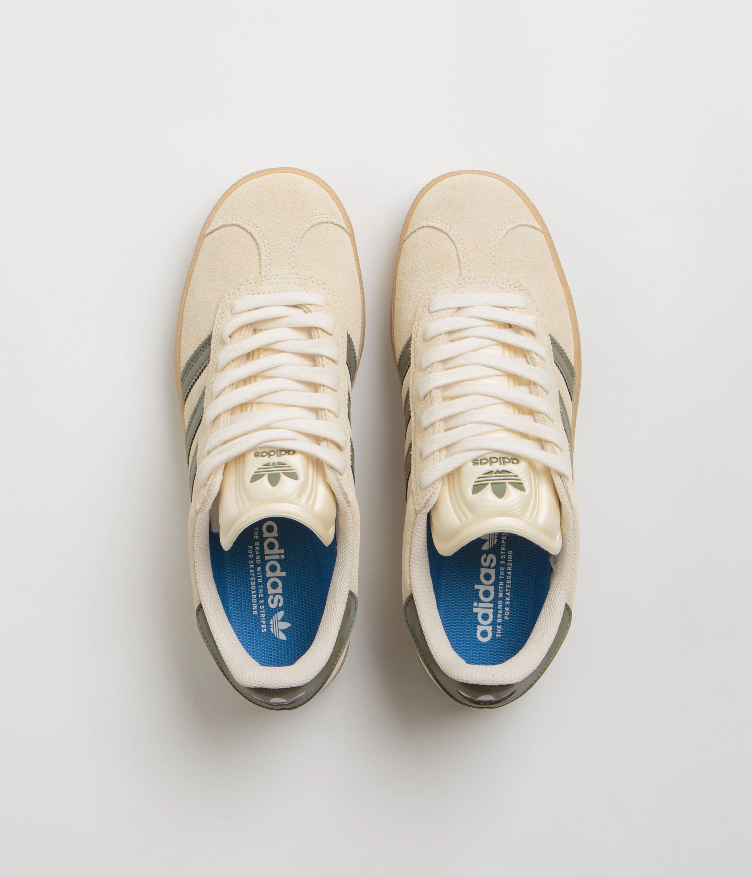 Adidas Gazelle ADV Shoes - Ecru Tint / Focus Olive / Gum - Image 7