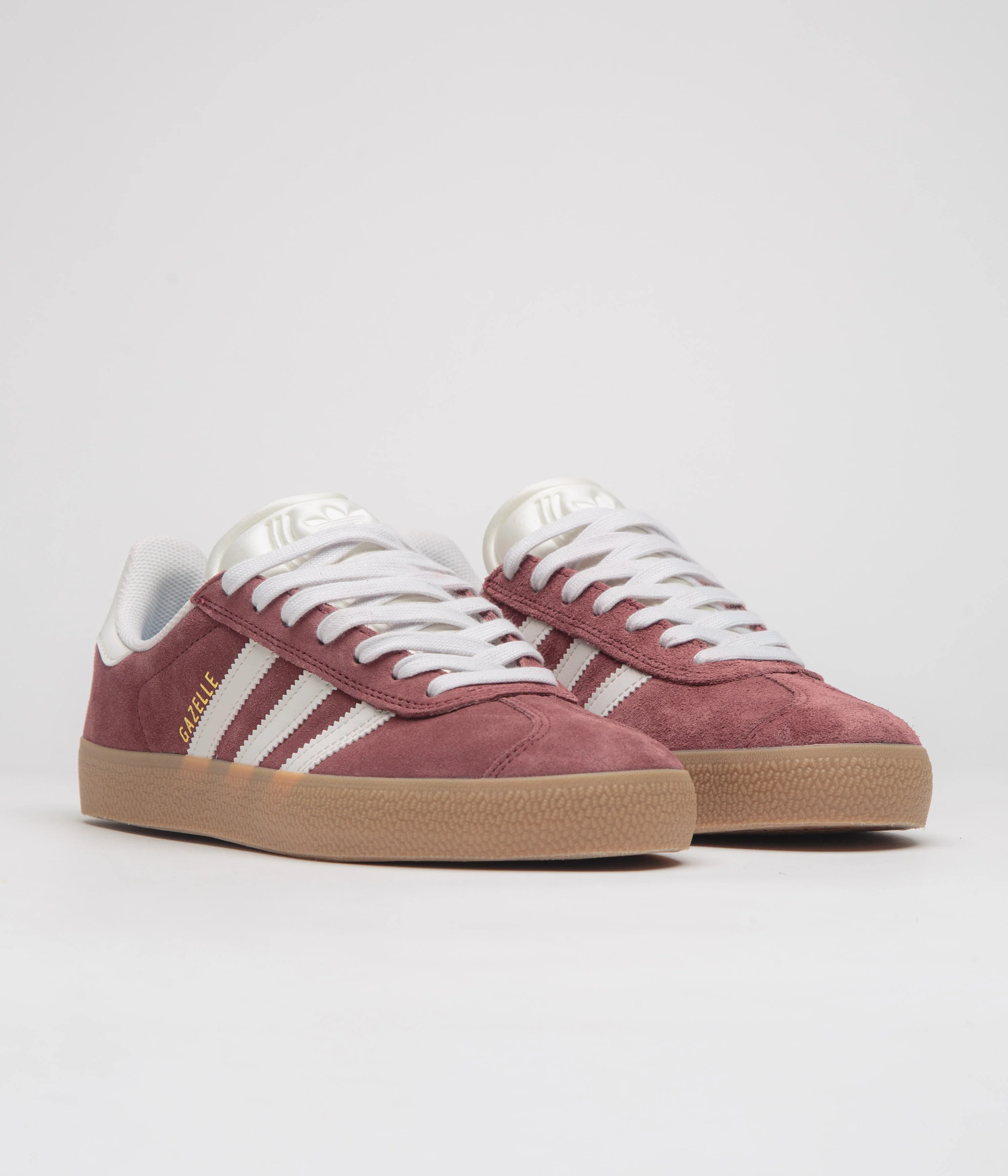 Adidas Gazelle ADV Shoes - Shadow Red / Crystal White / Gold Metallic - Image 2