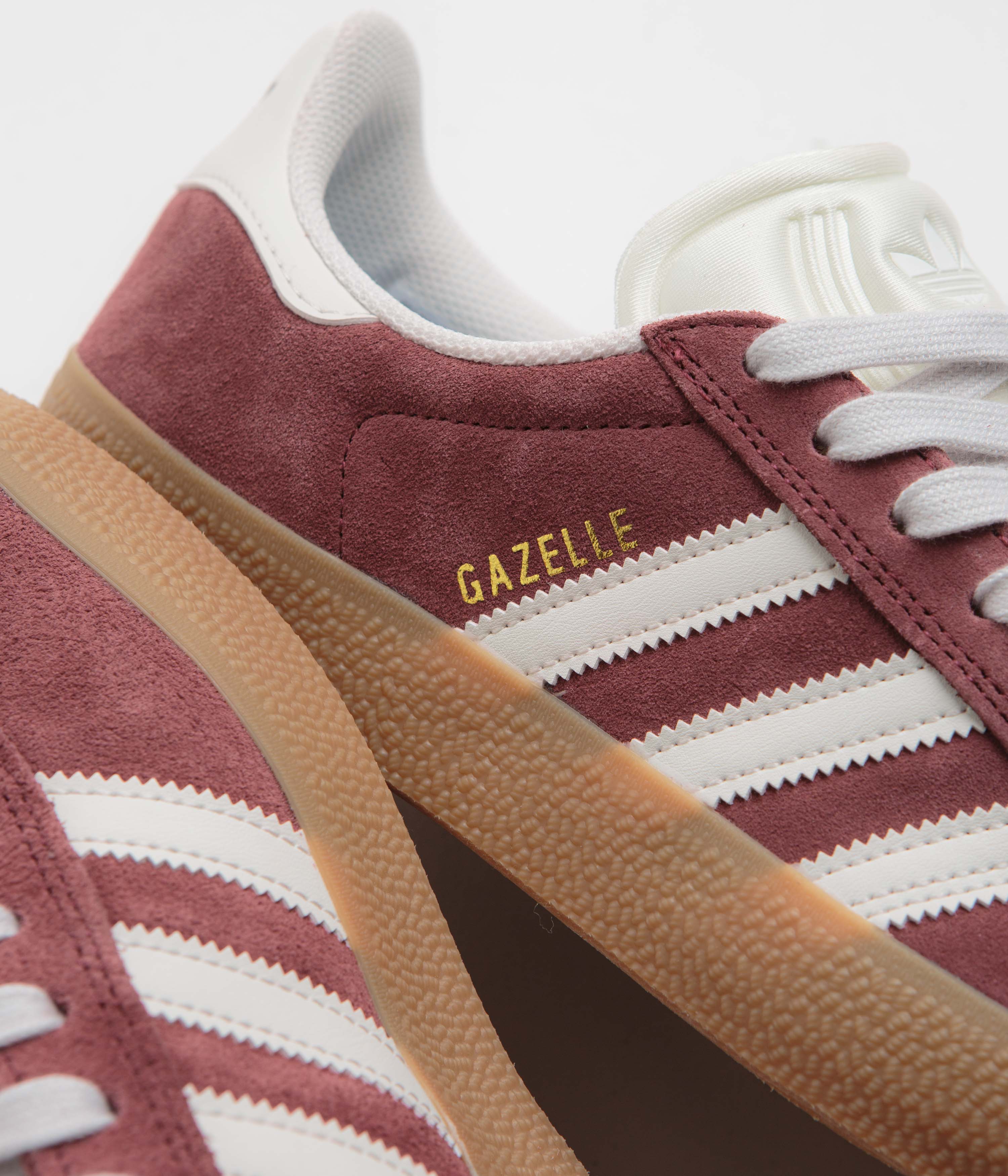 Adidas Gazelle ADV Shoes - Shadow Red / Crystal White / Gold Metallic - Image 3