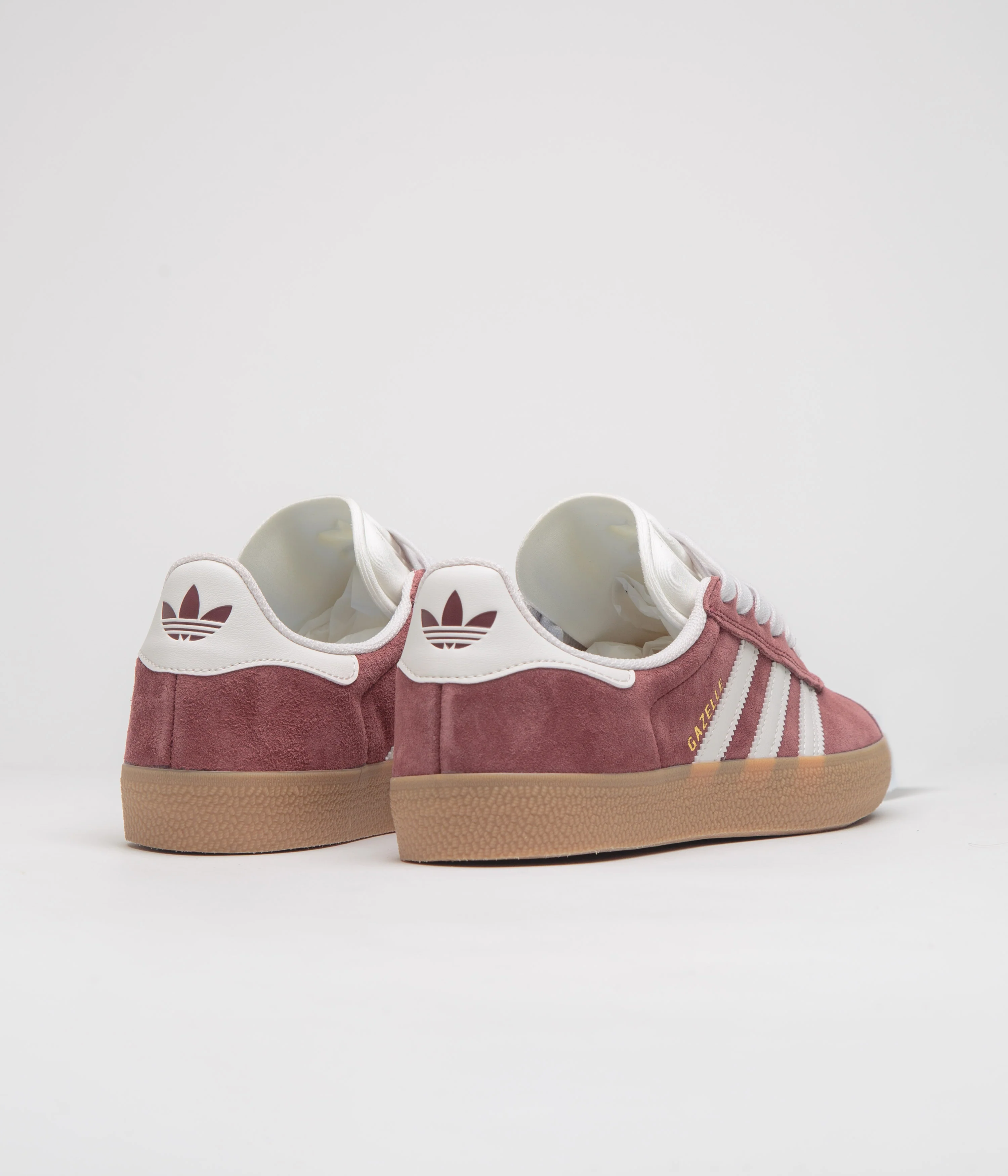 Adidas Gazelle ADV Shoes - Shadow Red / Crystal White / Gold Metallic - Image 4