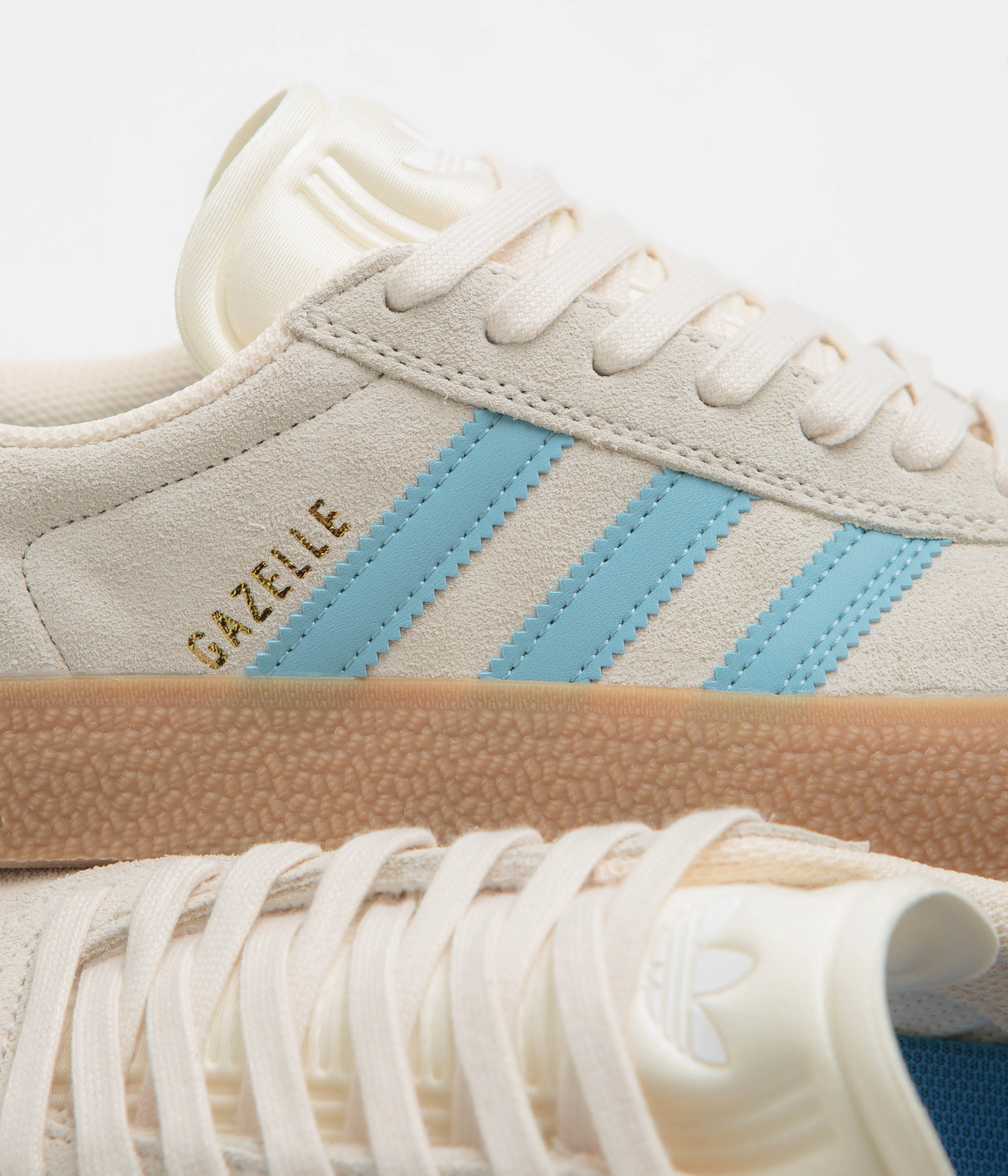 Adidas Gazelle ADV Shoes - Wonder White / Preloved Blue / Gum4 - Image 3