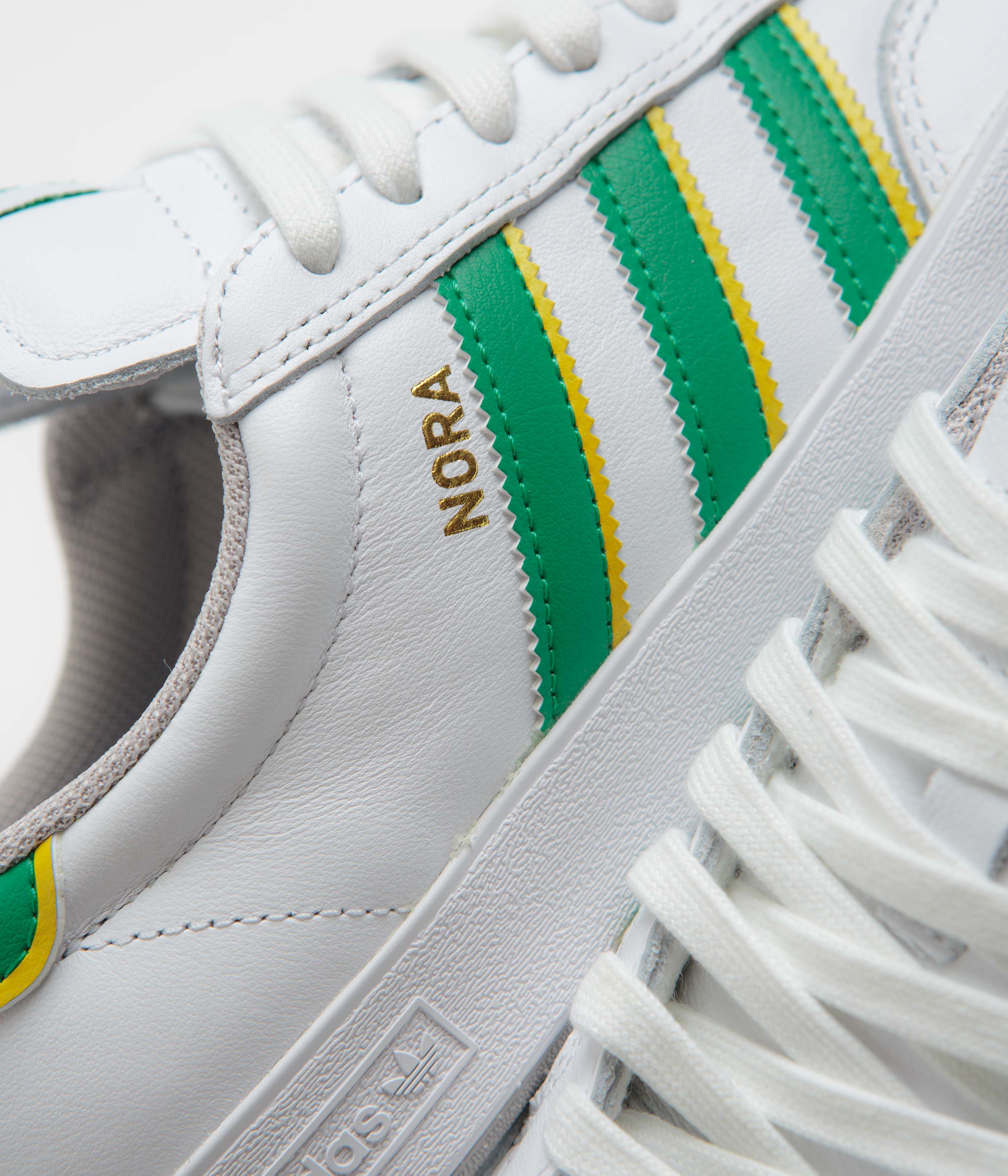 Adidas Nora Shoes - Cloud White / Court Green / Yellow - Image 3
