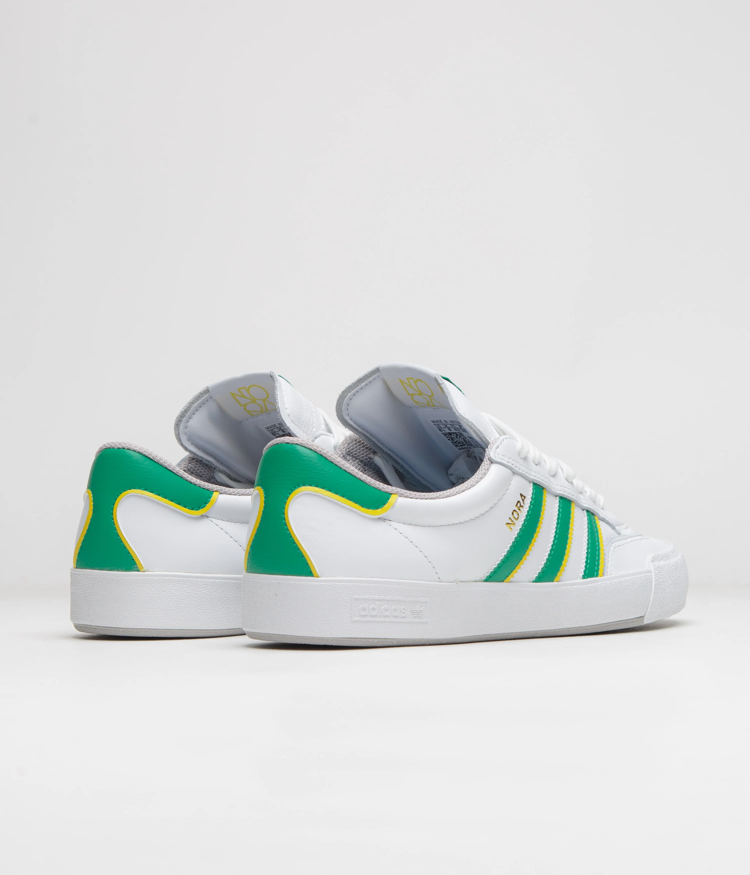 Adidas Nora Shoes - Cloud White / Court Green / Yellow - Image 4