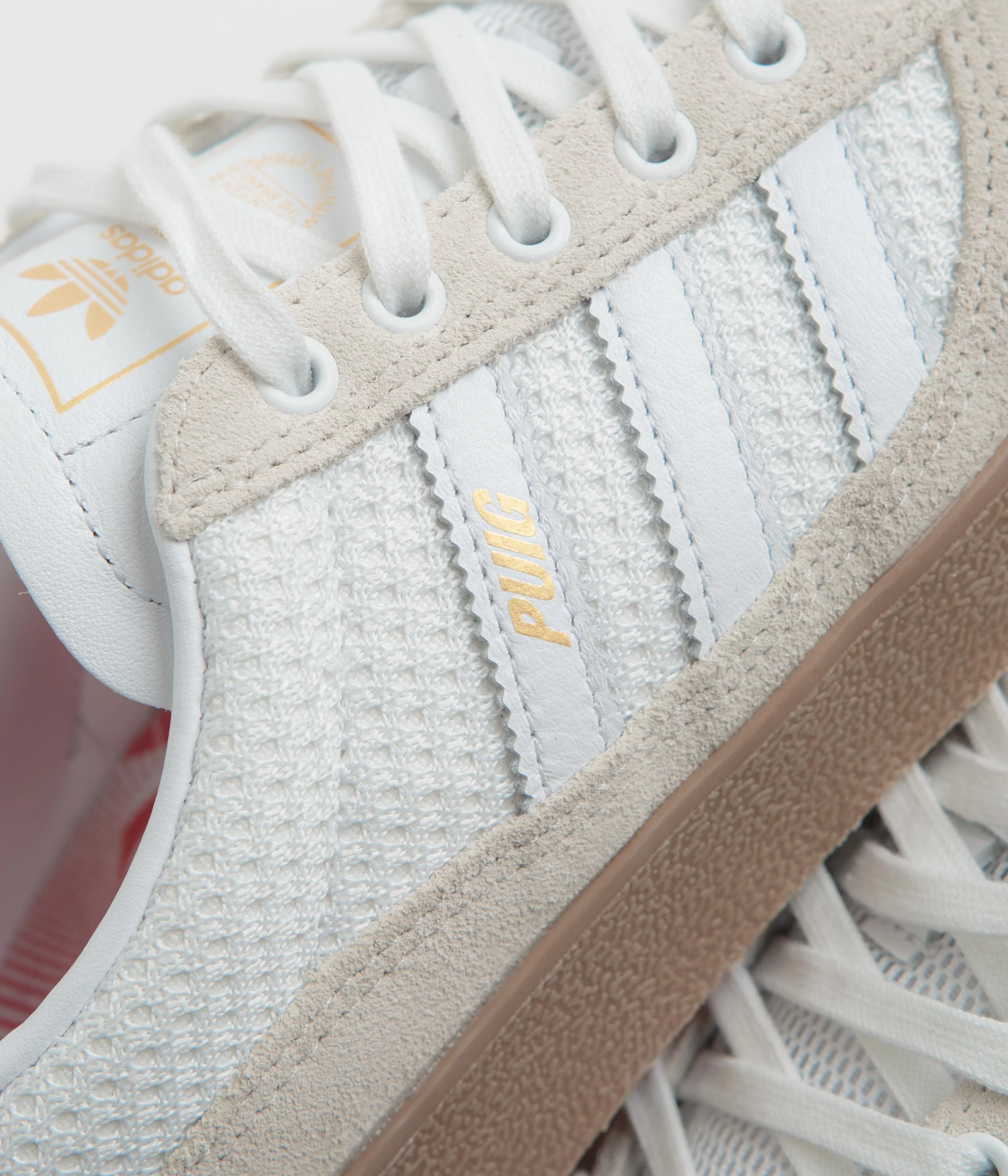 Adidas Puig Indoor Shoes - Wonder White / FTWR White / Gum4 - Image 3