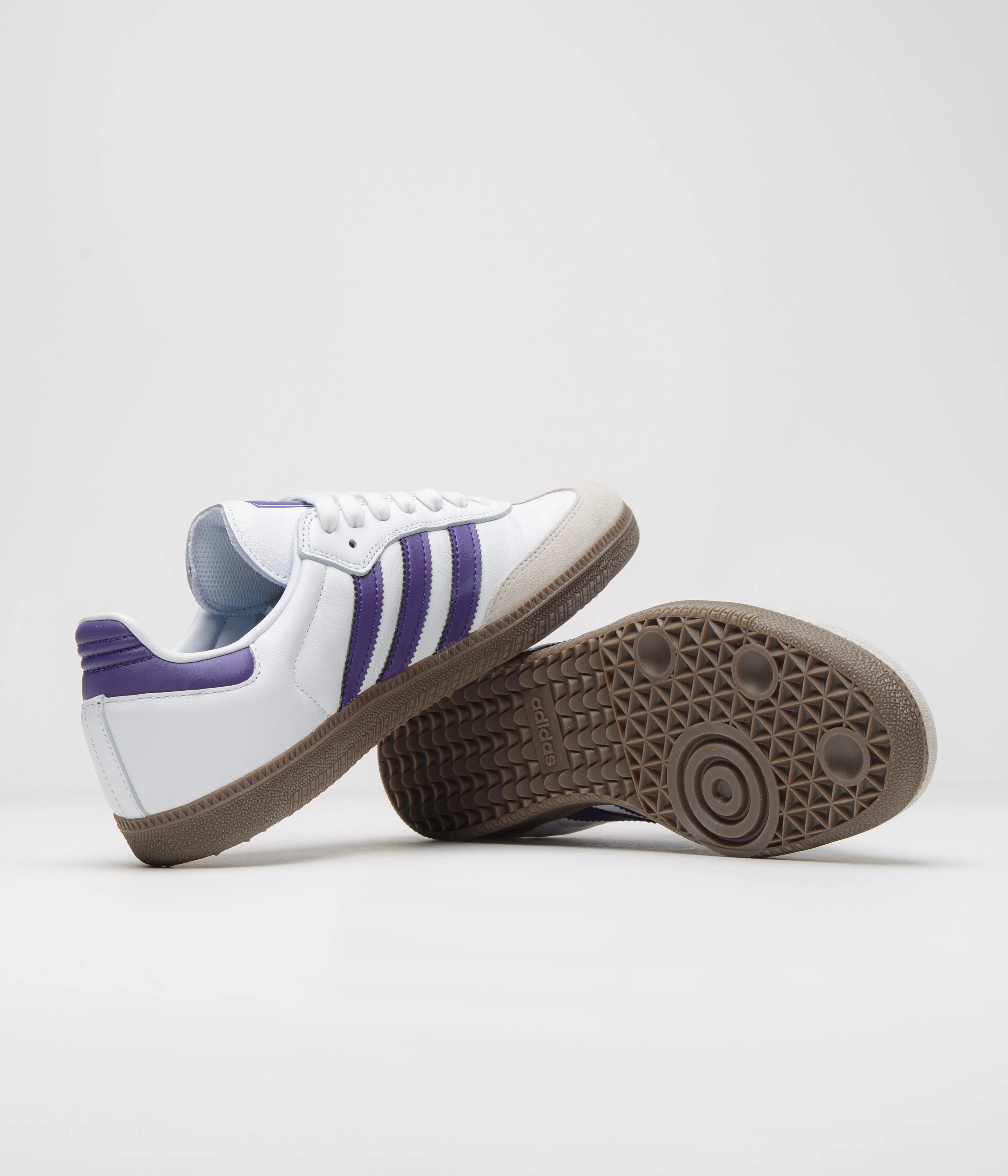 Adidas Samba ADV Shoes - Cloud White / Collegiate Purple / Gold Metallic - Image 5