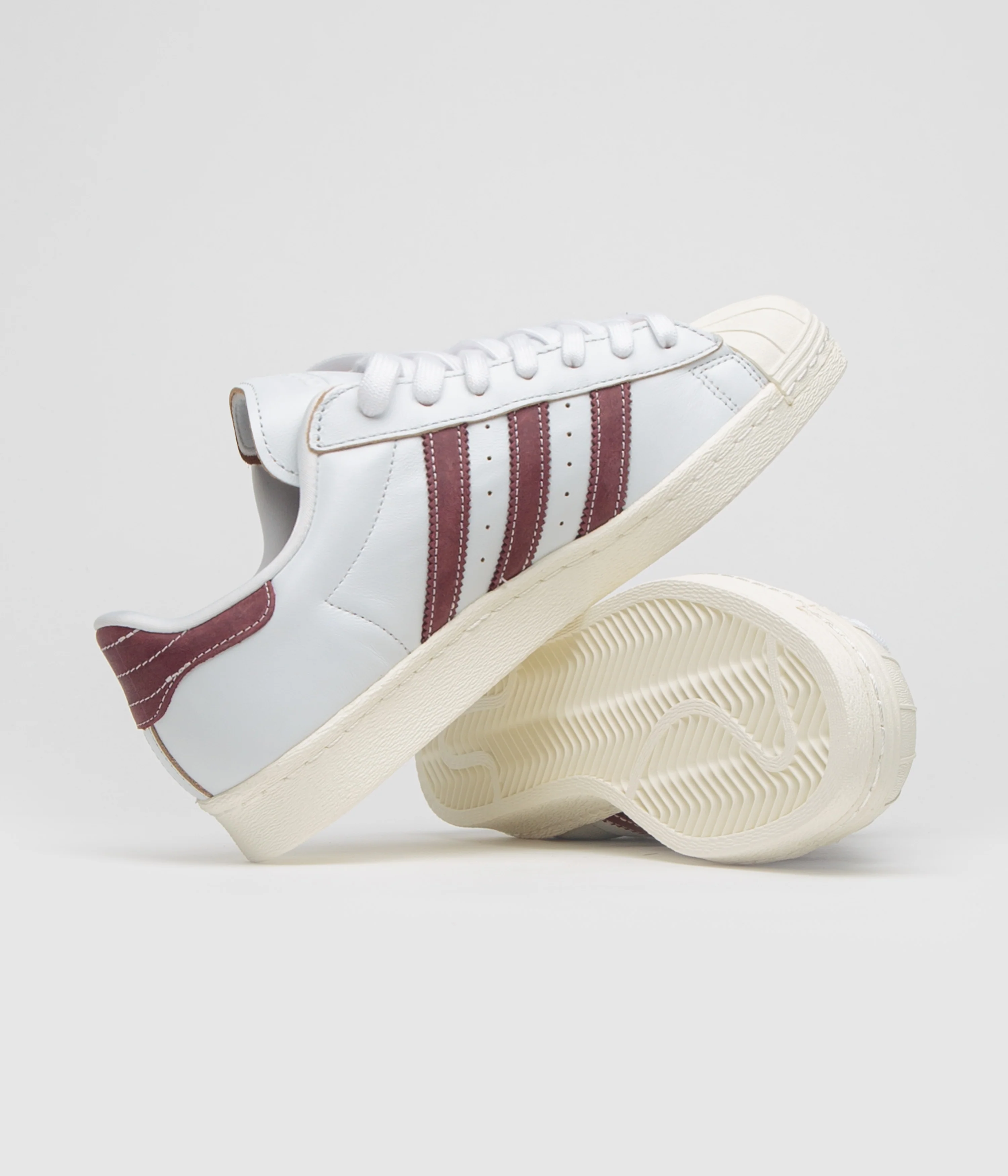 Adidas Superstar 80 ADV Shoes - Crystal White / Shadow Red / Off White - Image 5