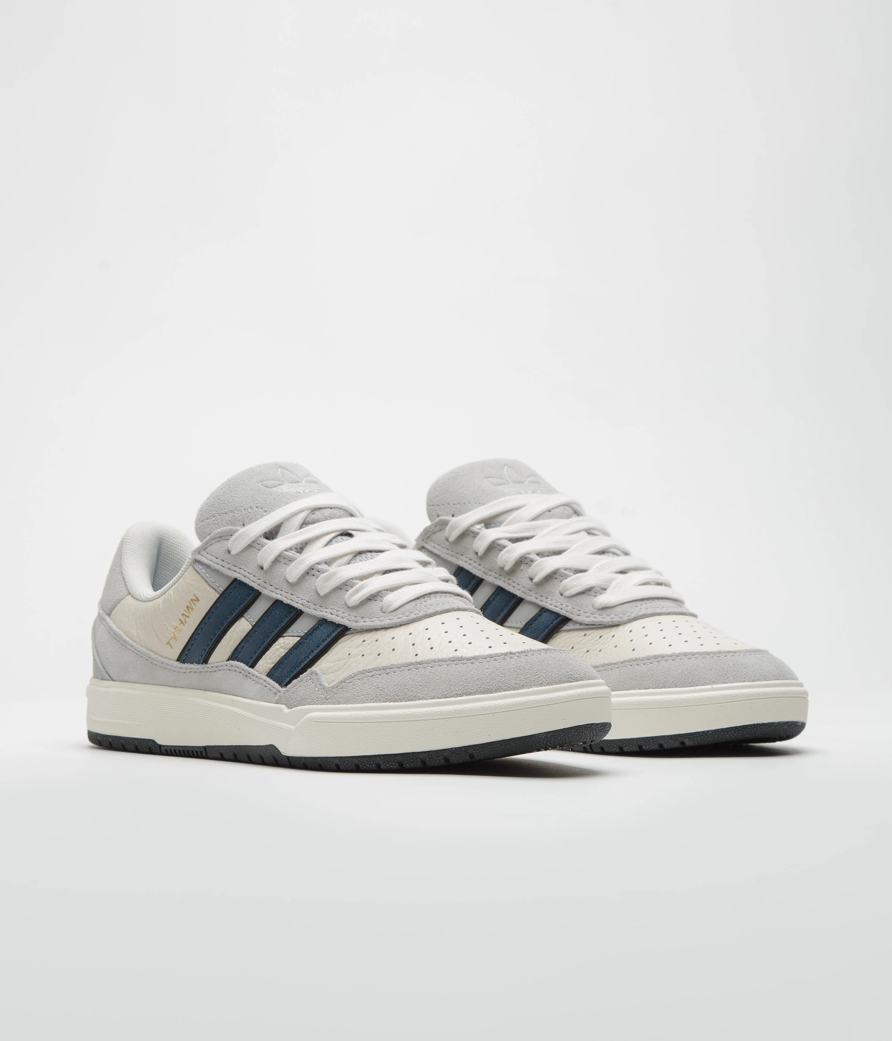 Adidas Tyshawn II Shoes - Grey Two / Collegiate Navy / Chalk White - Image 2