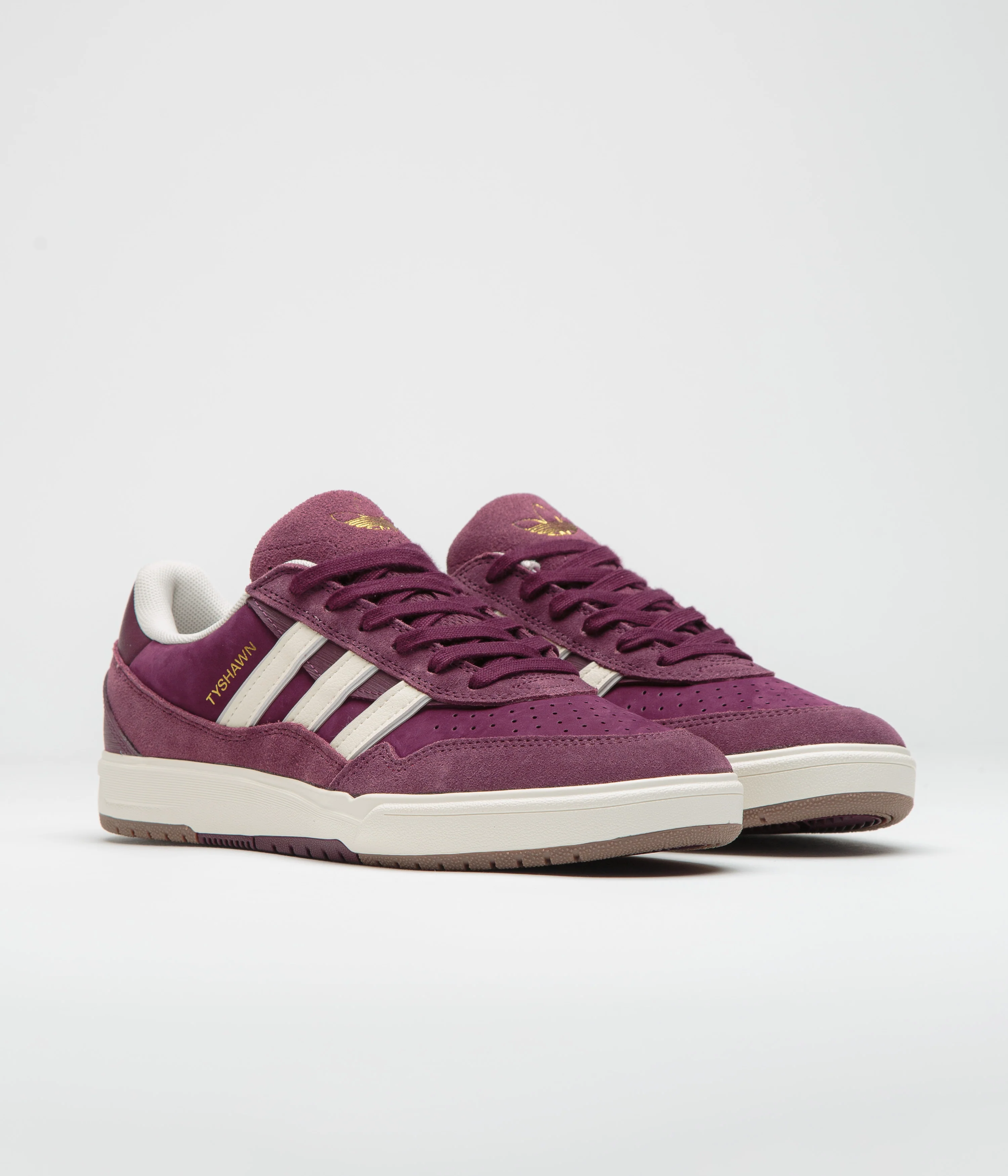 Adidas Tyshawn II Shoes - Maroon / Chalk White / Gold Metallic - Image 2
