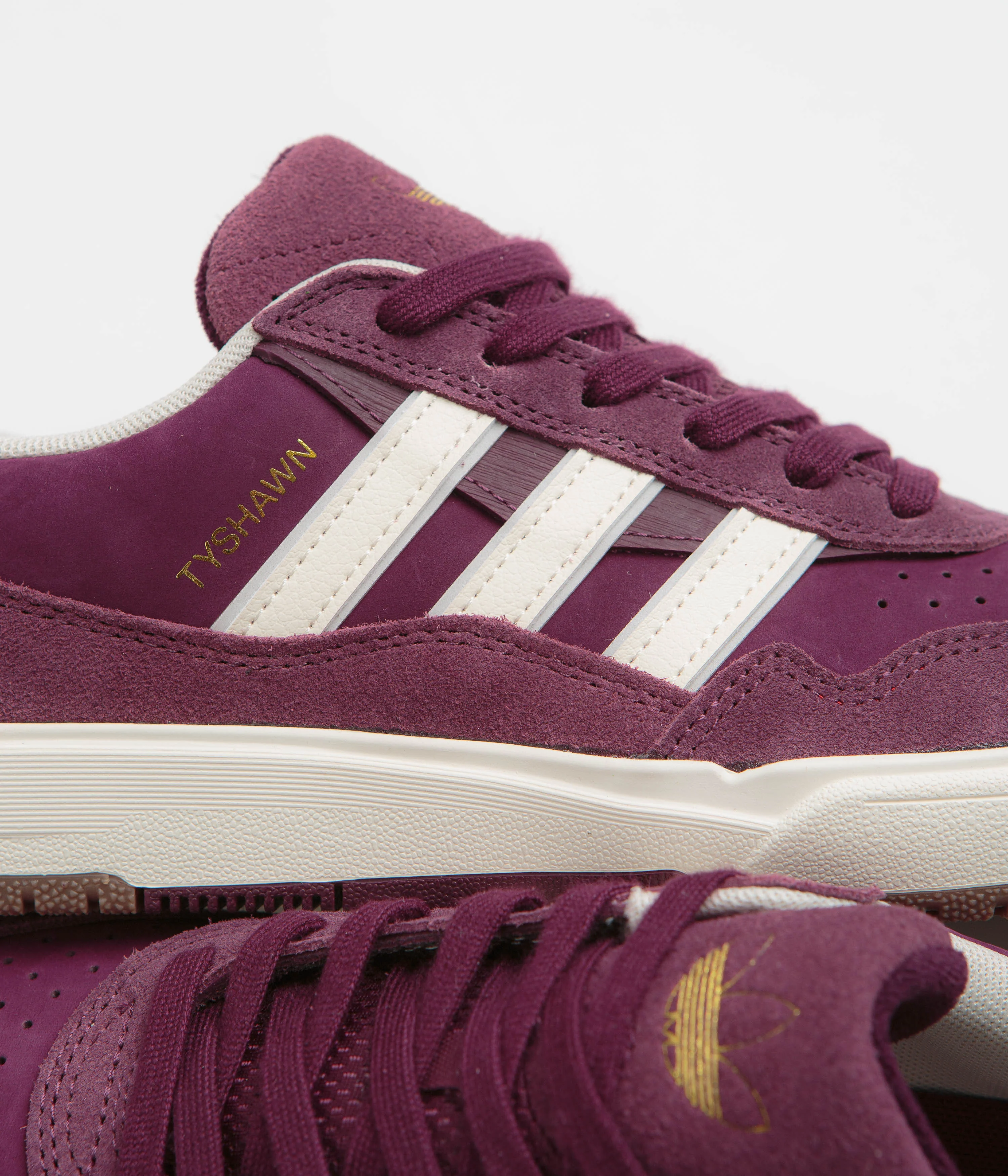 Adidas Tyshawn II Shoes - Maroon / Chalk White / Gold Metallic - Image 3