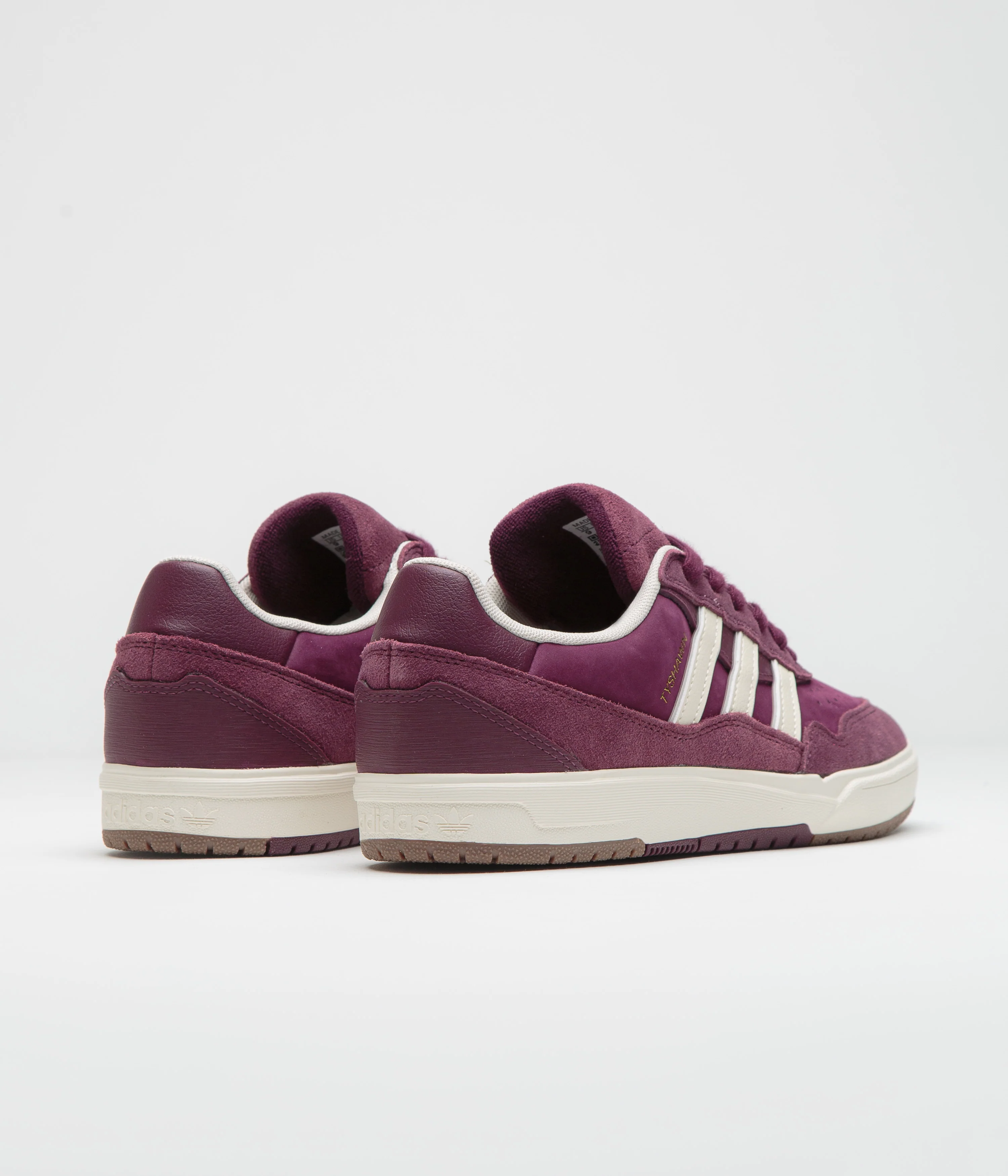 Adidas Tyshawn II Shoes - Maroon / Chalk White / Gold Metallic - Image 4