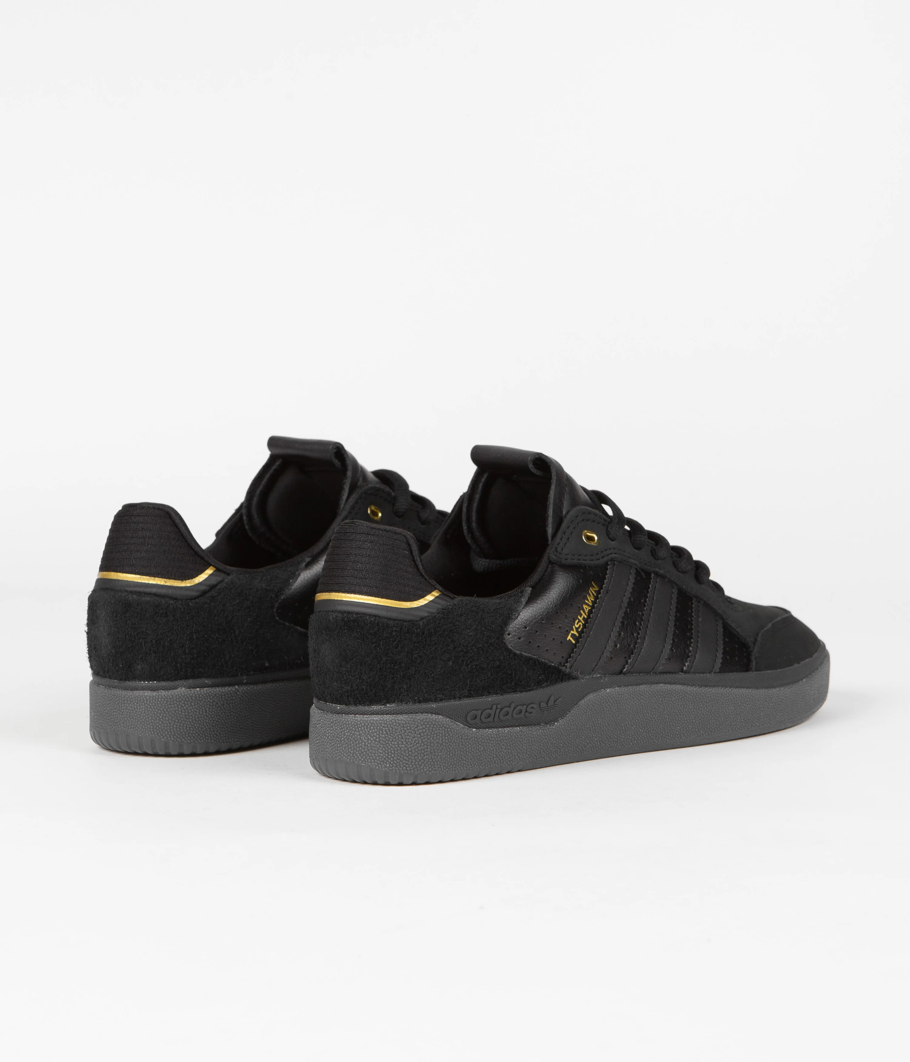 Adidas Tyshawn Low Shoes - Core Black / Core Black / Gold Metallic / Core Black - Image 4