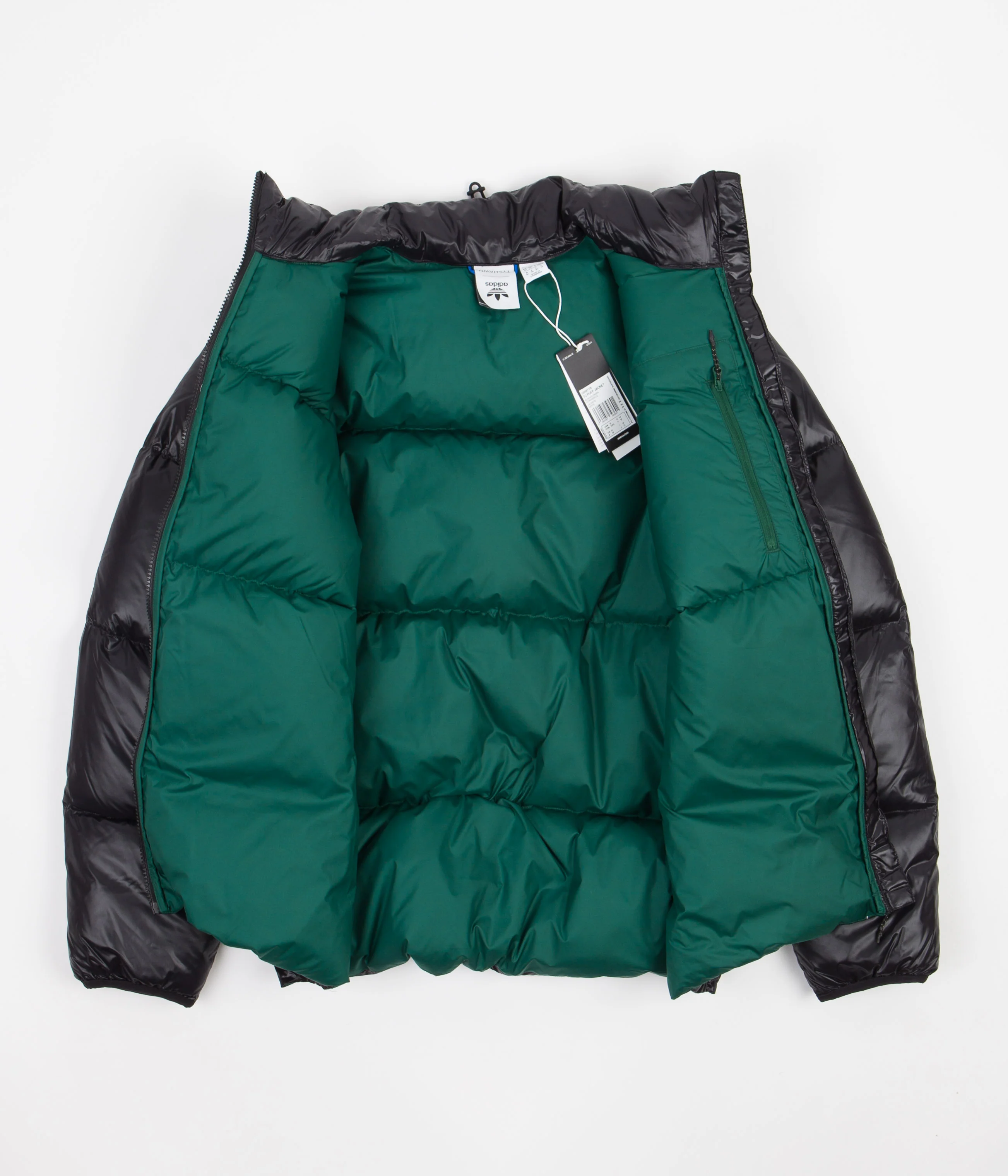 Adidas Tyshawn Puff Jacket - Black / Collegiate Green - Image 5