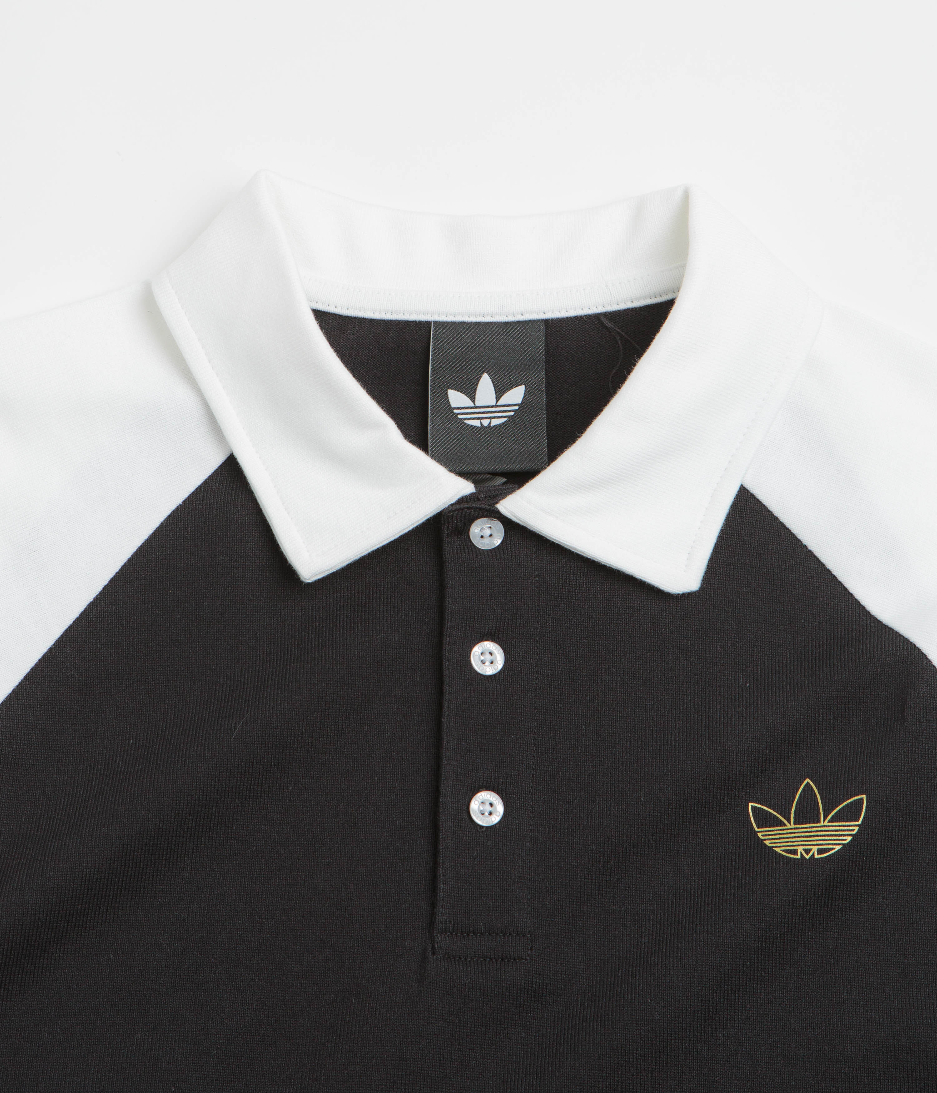 Adidas Tyshawn Rugby Shirt - Black / White - Image 2