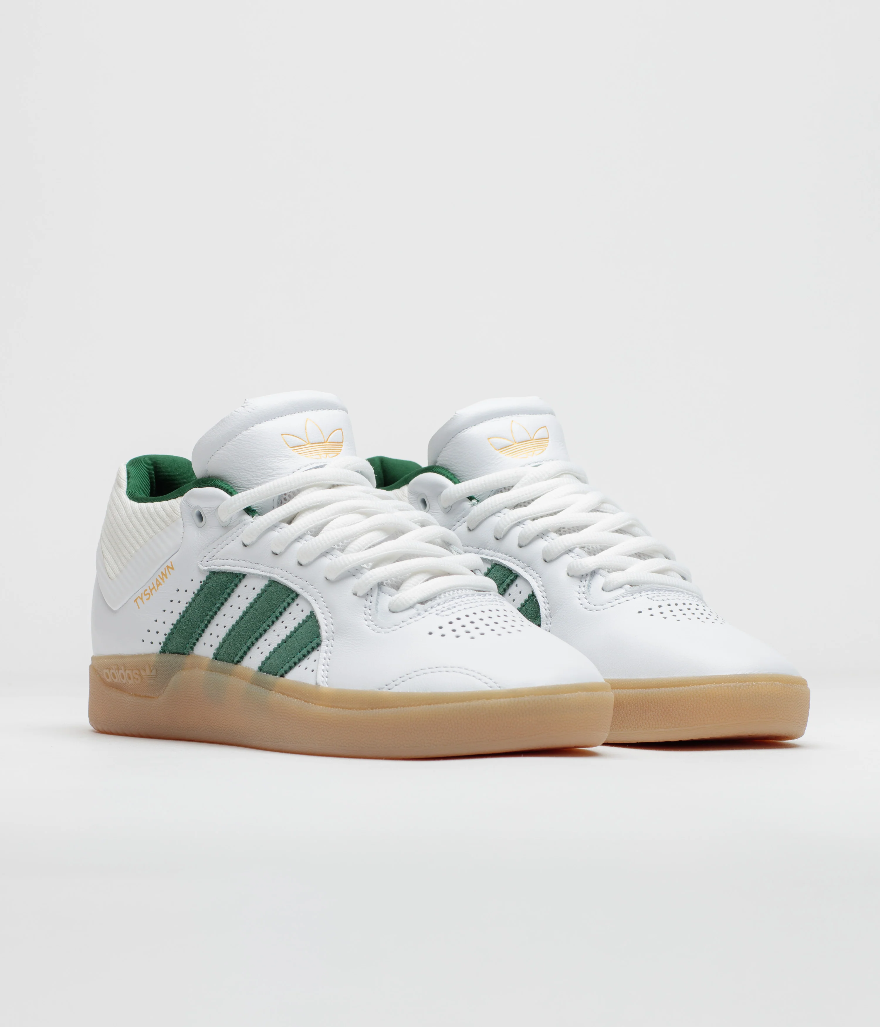 Adidas Tyshawn Shoes - FTWR White / Collegiate Green / Gum4 - Image 2