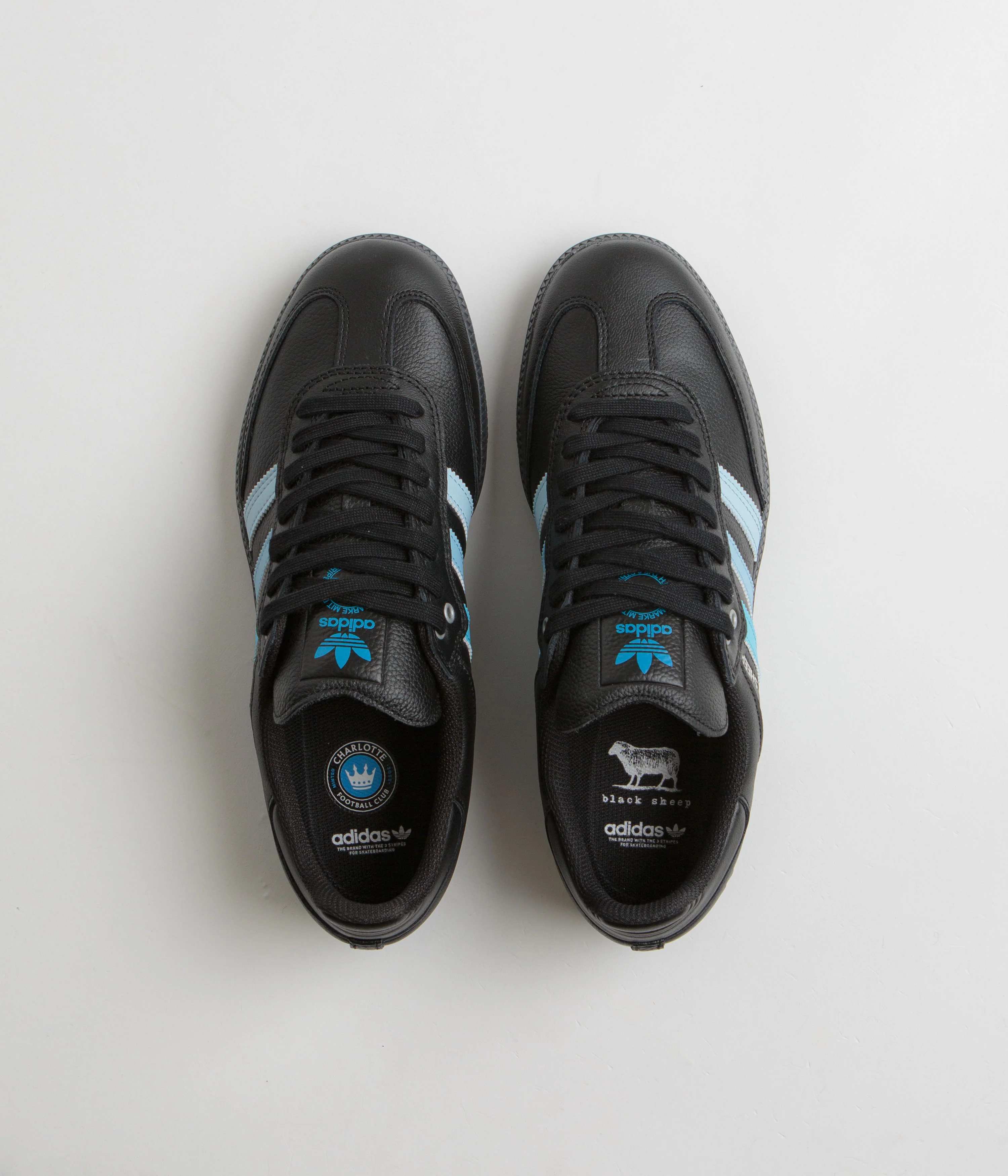 Adidas x Black Sheep x Charlotte FC Samba ADV Shoes - Core Black / FTWR White / Ice Blue - Image 7