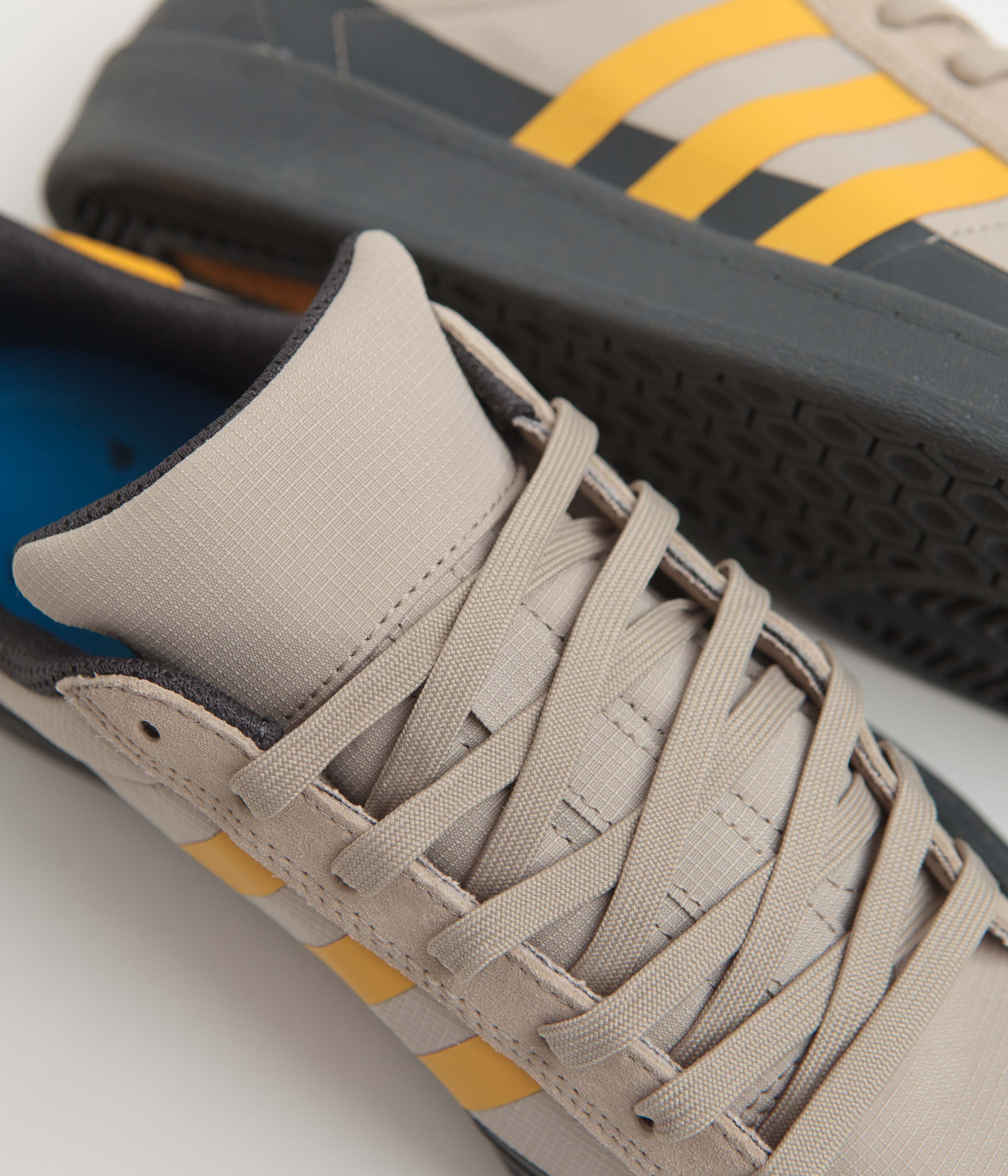 Adidas x Pop Trading Company Campus ADV Shoes - Grey Six / Active Gold / Clay Brown - Image 3
