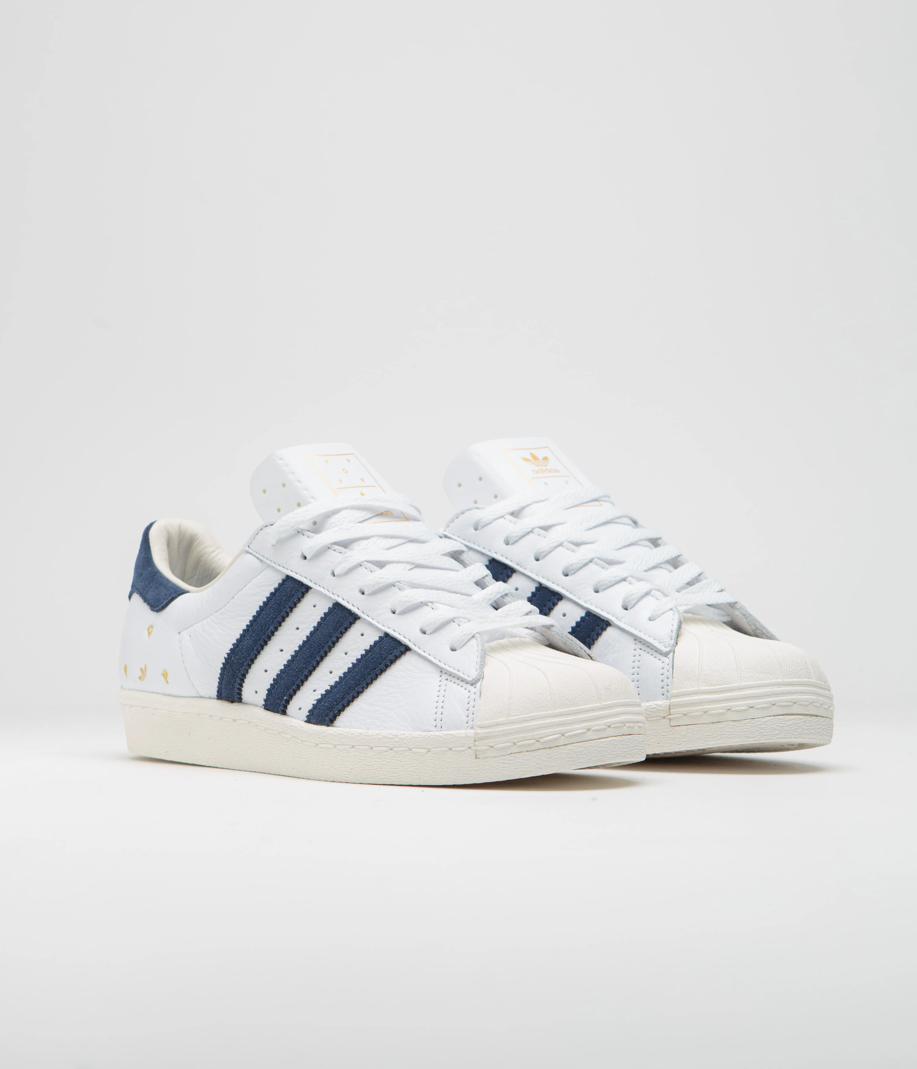 Adidas x Pop Trading Company Superstar ADV shoes - FTWR White / Collegiate Navy / Chalk White - Image 2