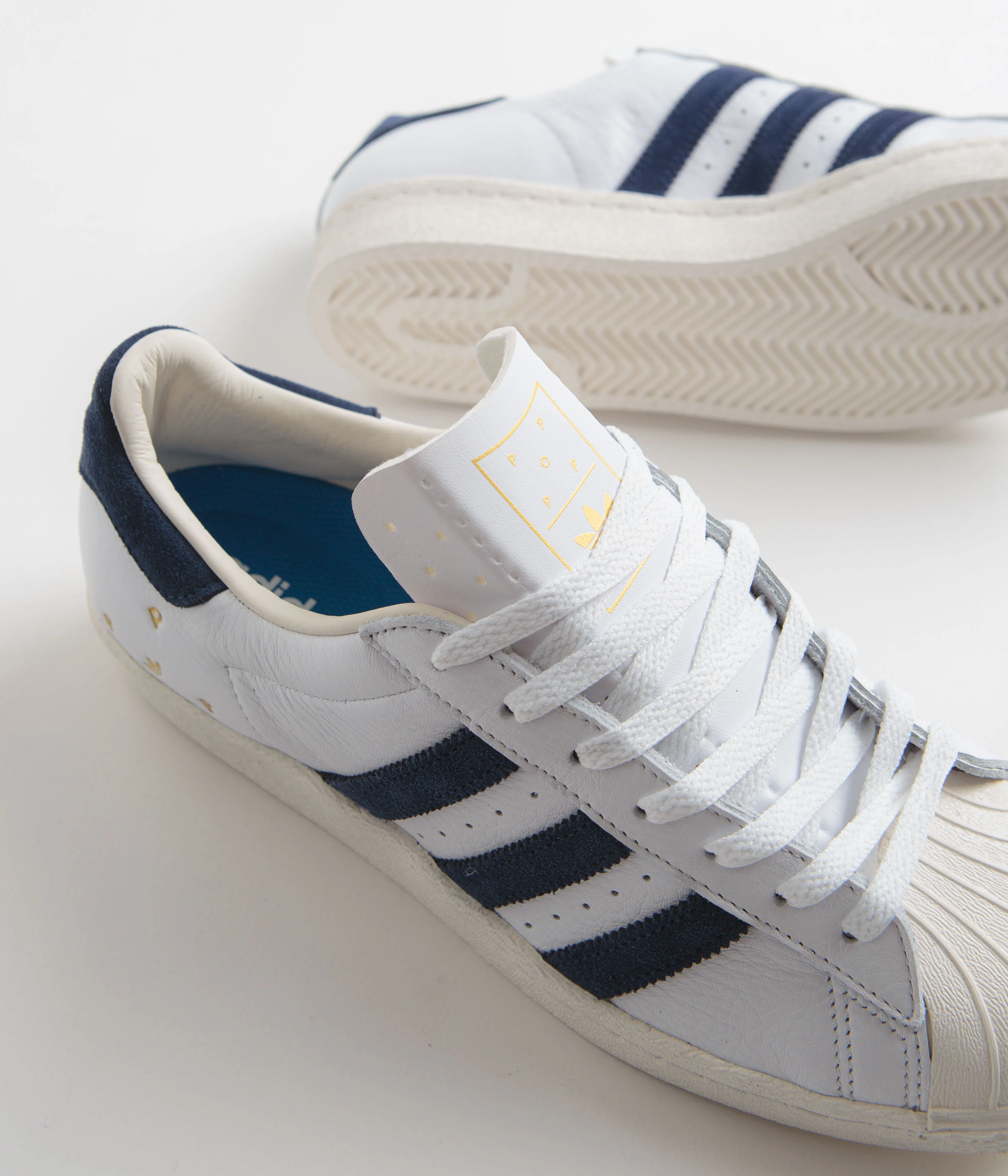Adidas x Pop Trading Company Superstar ADV shoes - FTWR White / Collegiate Navy / Chalk White - Image 3
