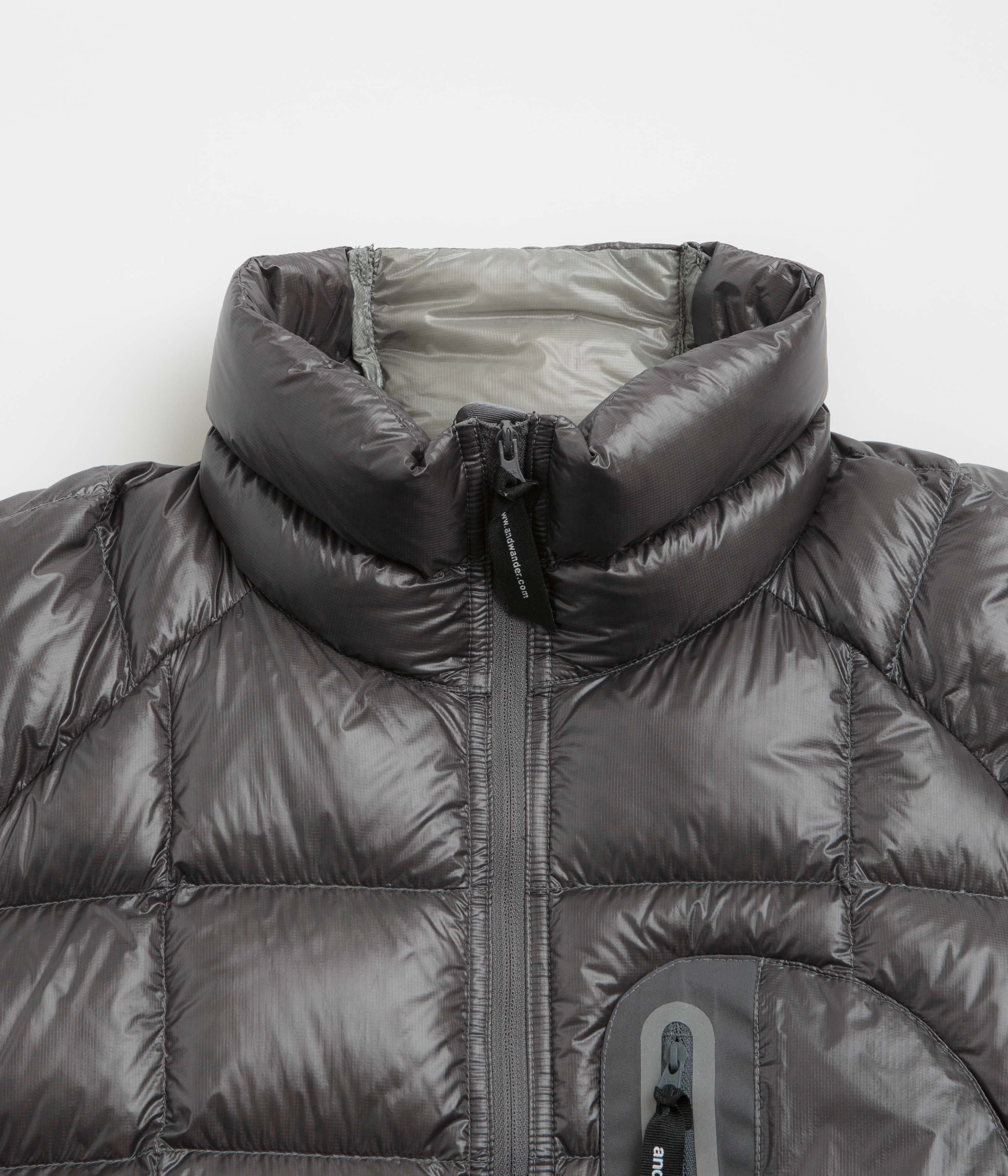 and wander Diamond Stitch Down Jacket - Grey - Image 3