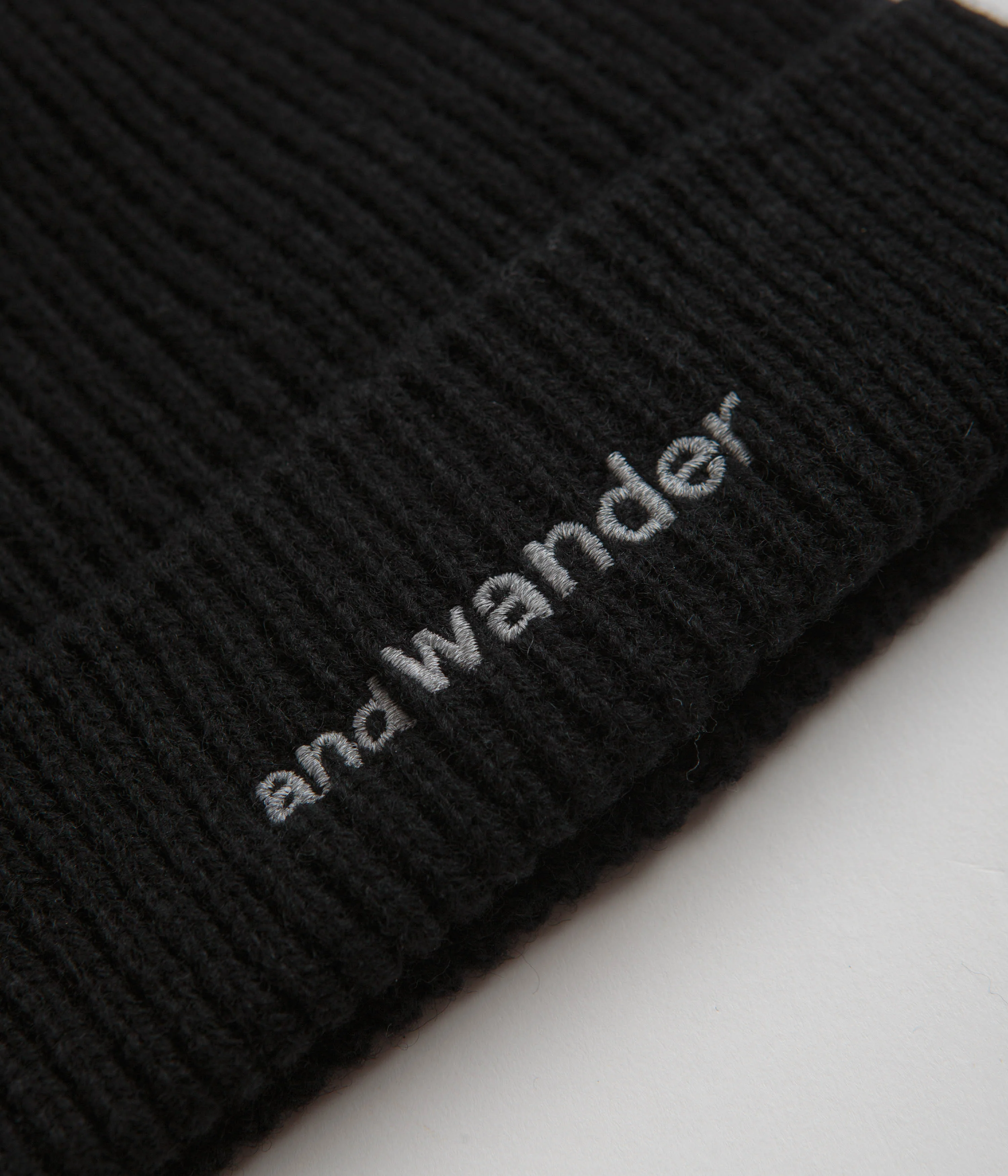and wander Shetland Wool Beanie - Black - Image 2