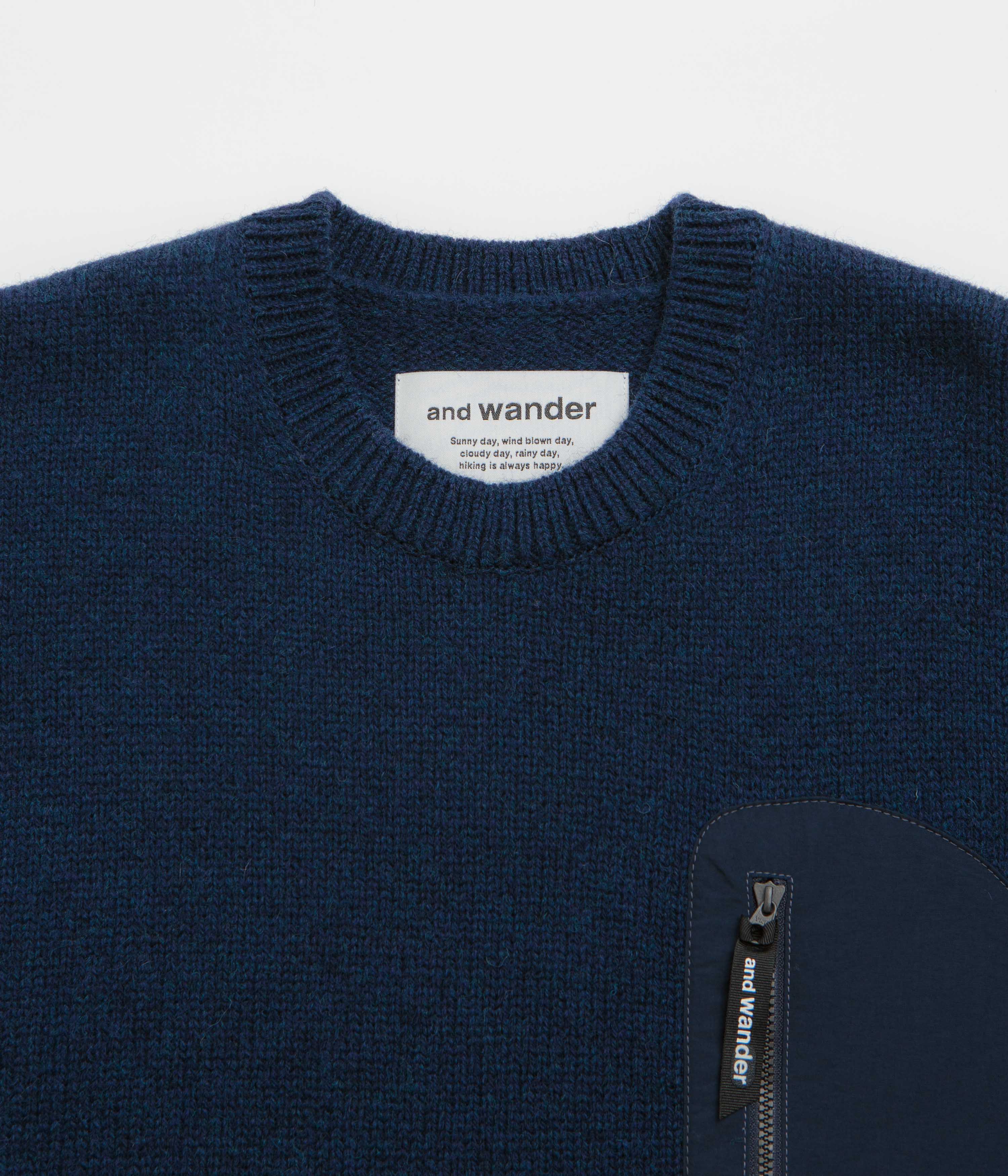 and wander Shetland Wool Sweatshirt - Blue - Image 2