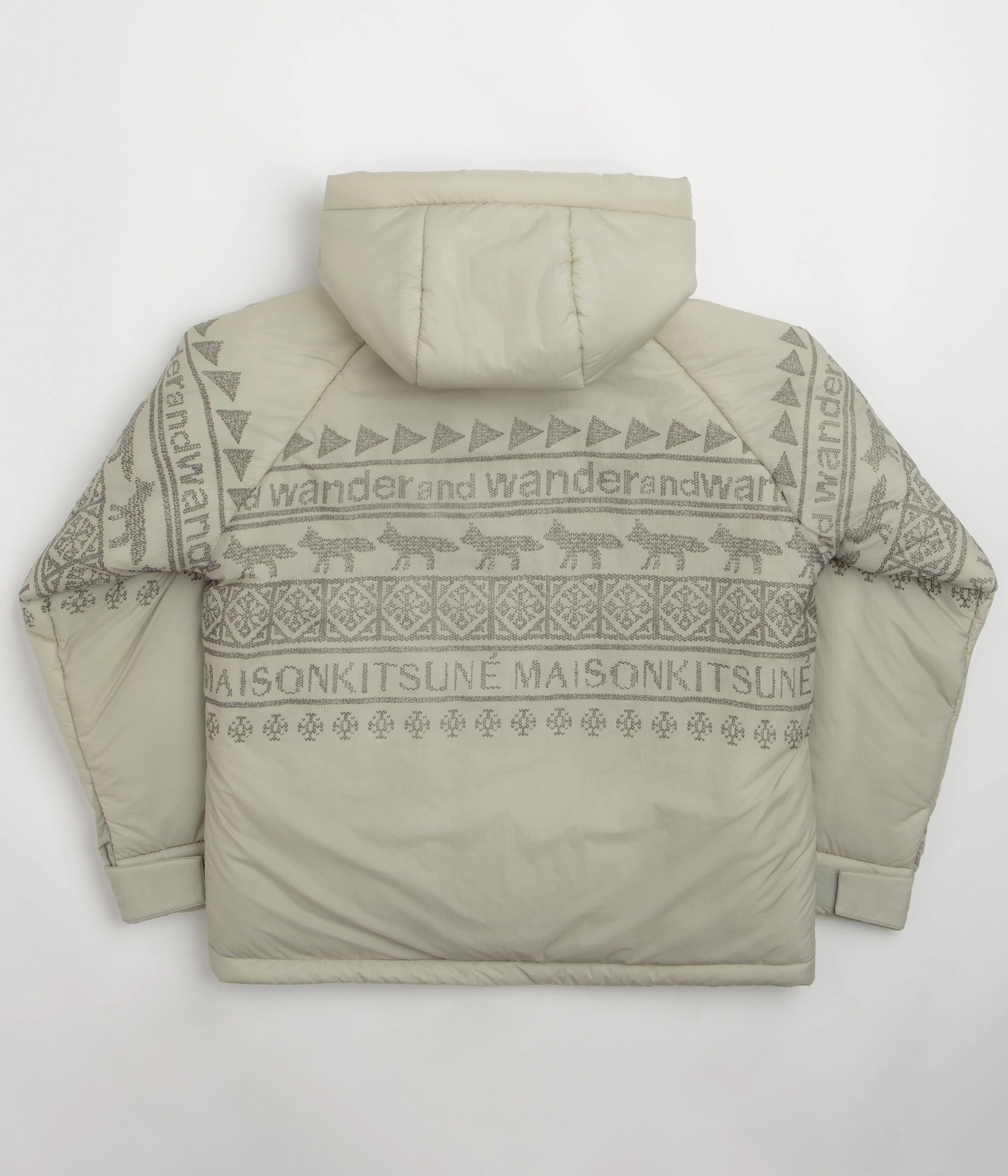 and wander x Maison Kitsune Nordic Border Insulation Jacket - Light Beige - Image 3