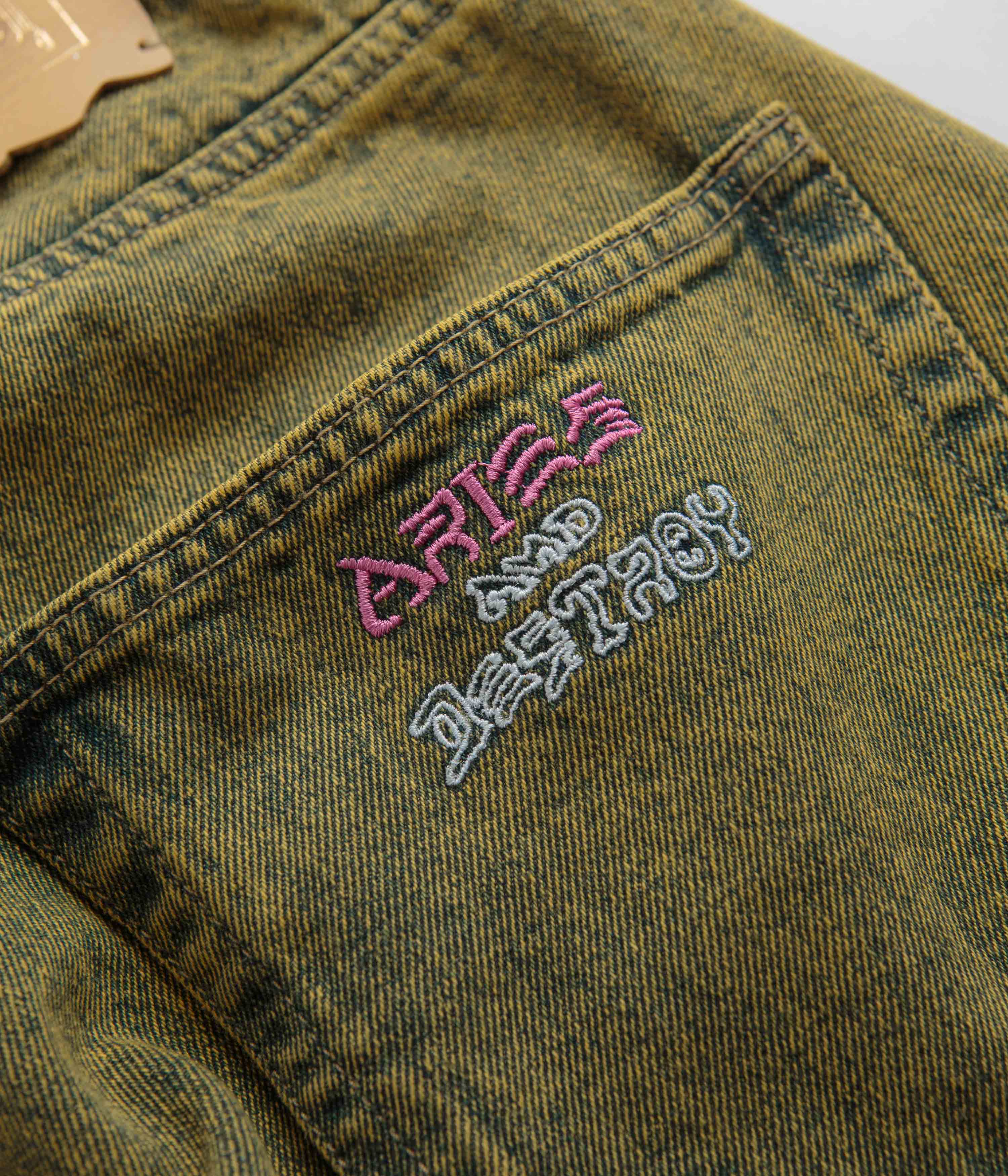 Aries Acid Wash Batten Jeans - Gold - Image 7