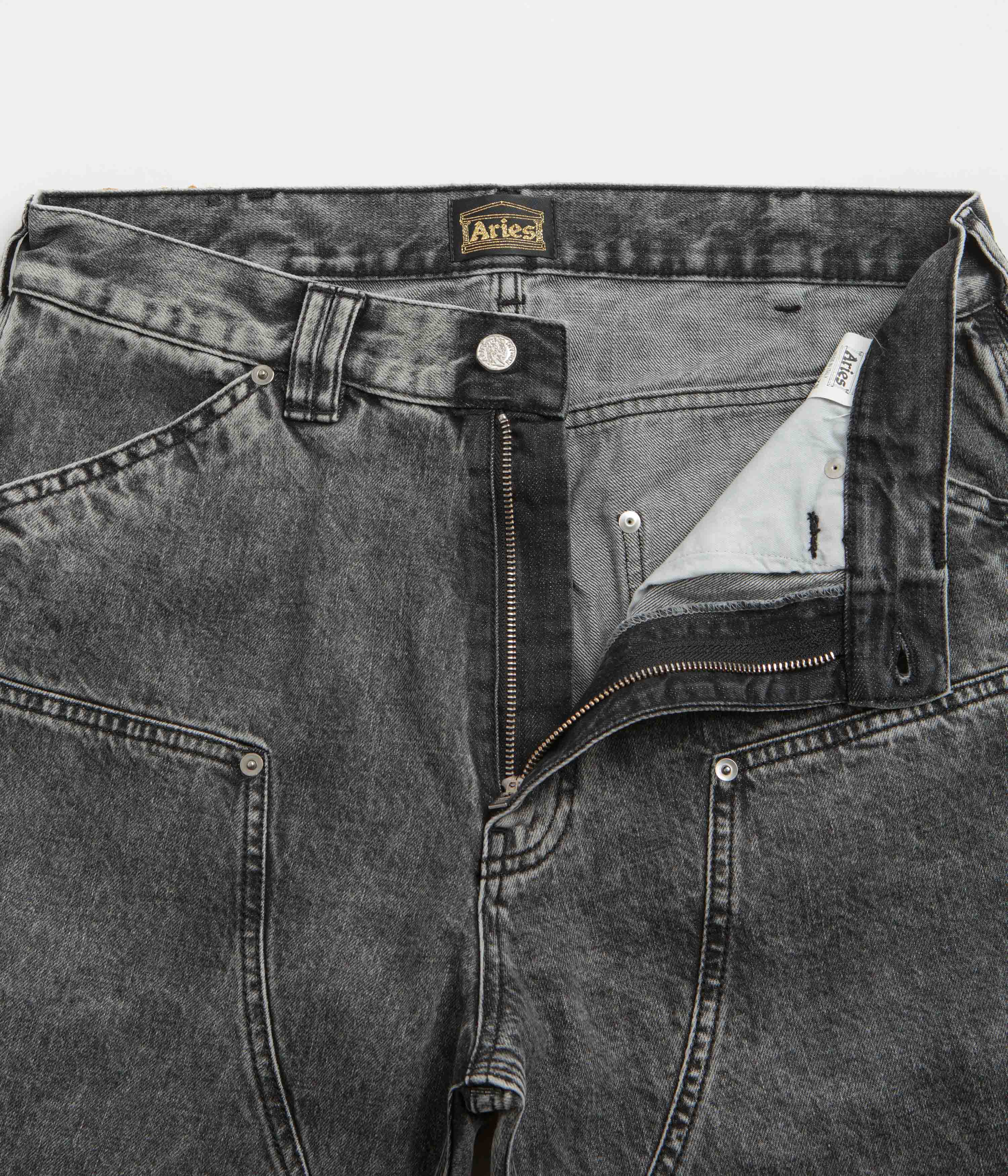 Aries Acid Wash Carpenter Jeans - Black - Image 7