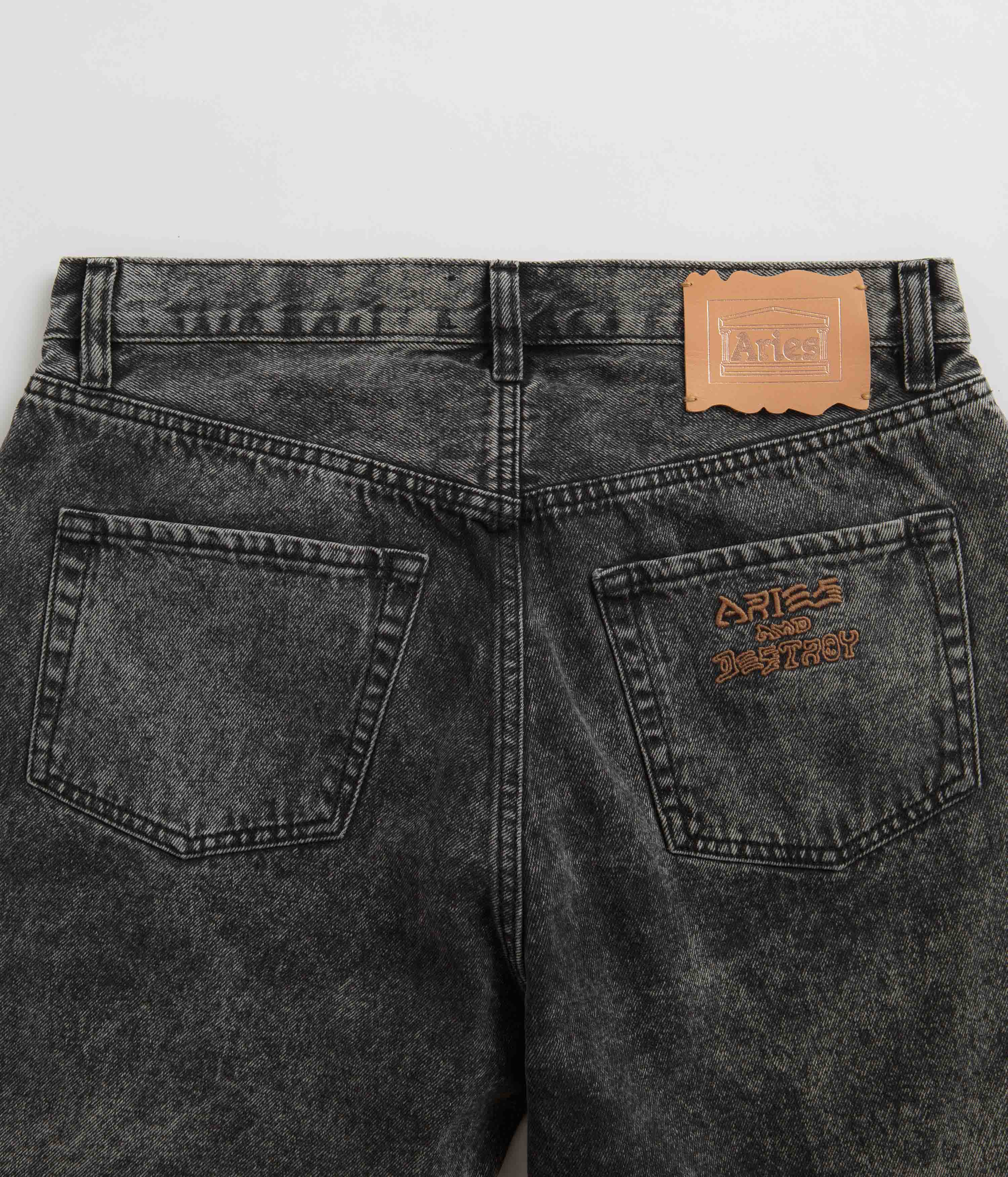 Aries Acid Wash Denim Shorts - Black - Image 6