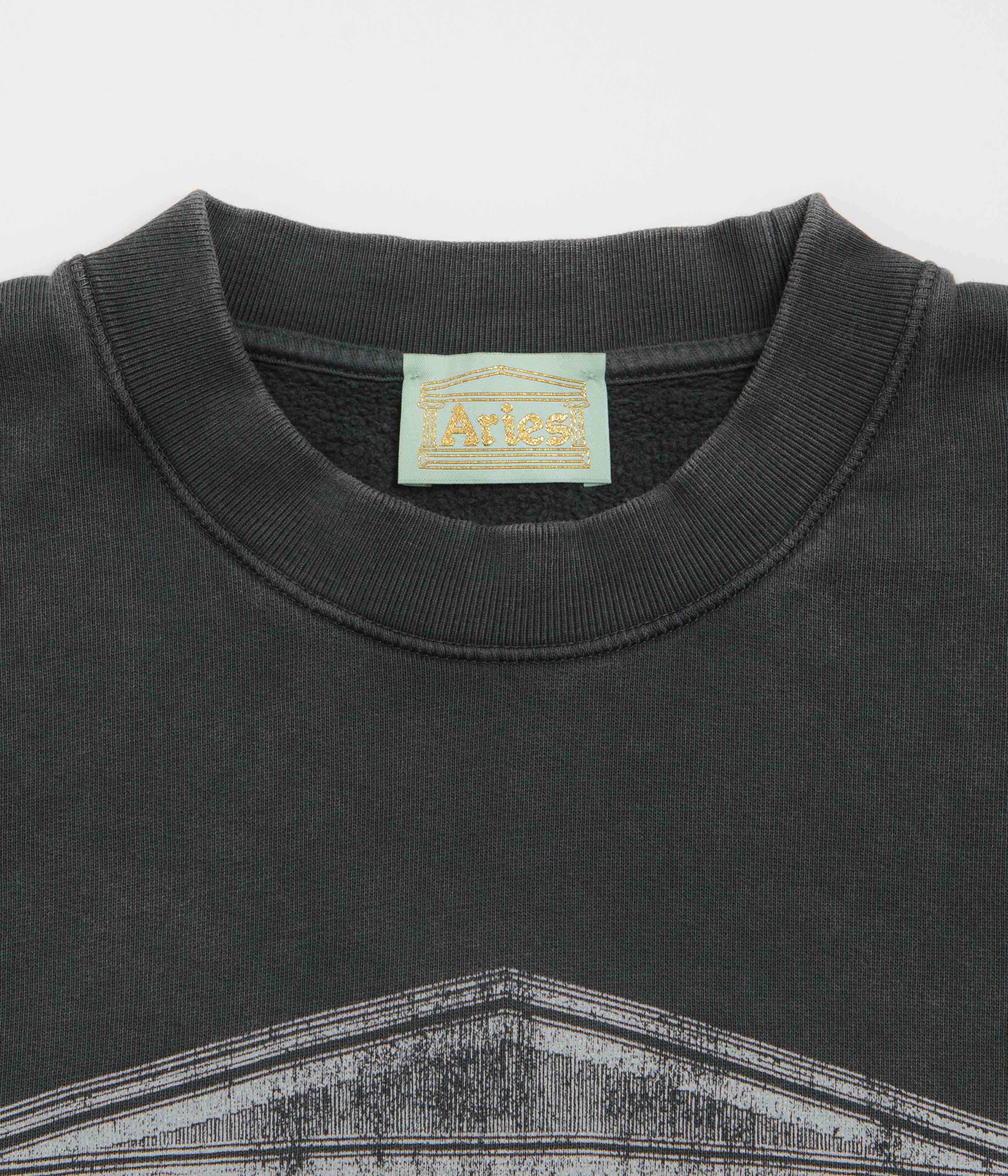 Aries Aged Ancient Column Crewneck Sweatshirt - Black / White - Image 3