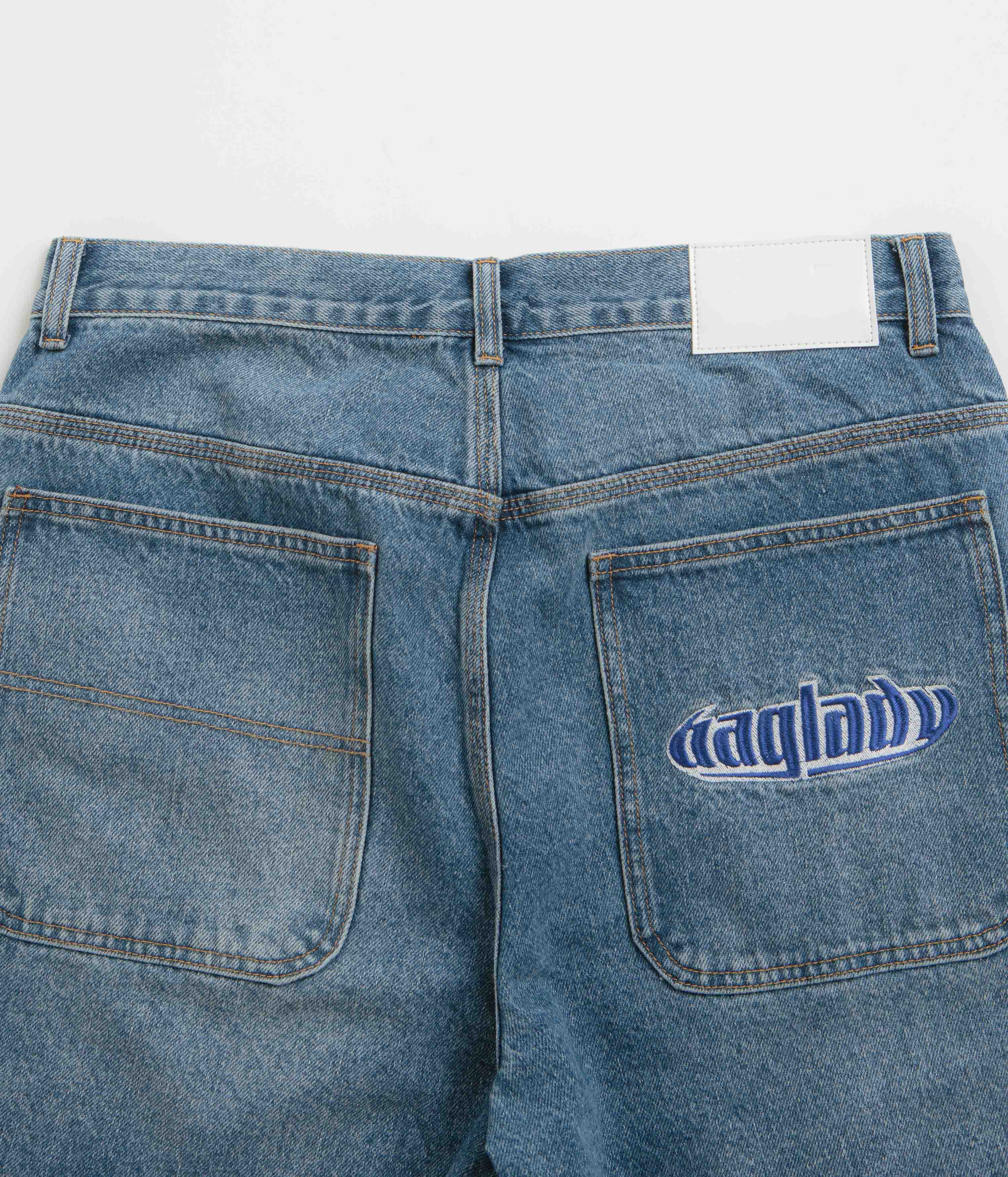 Baglady Warp Denim Shorts - Acid Wash - Image 10