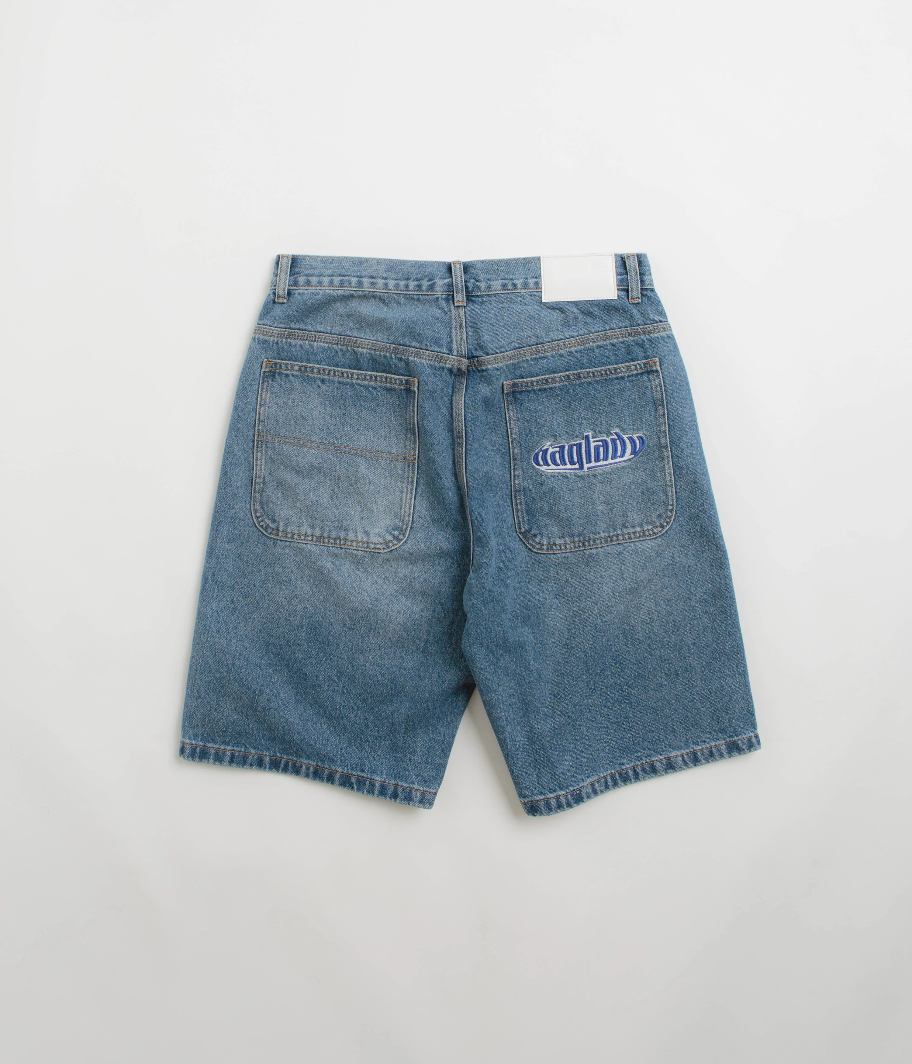 Baglady Warp Denim Shorts - Acid Wash - Image 3
