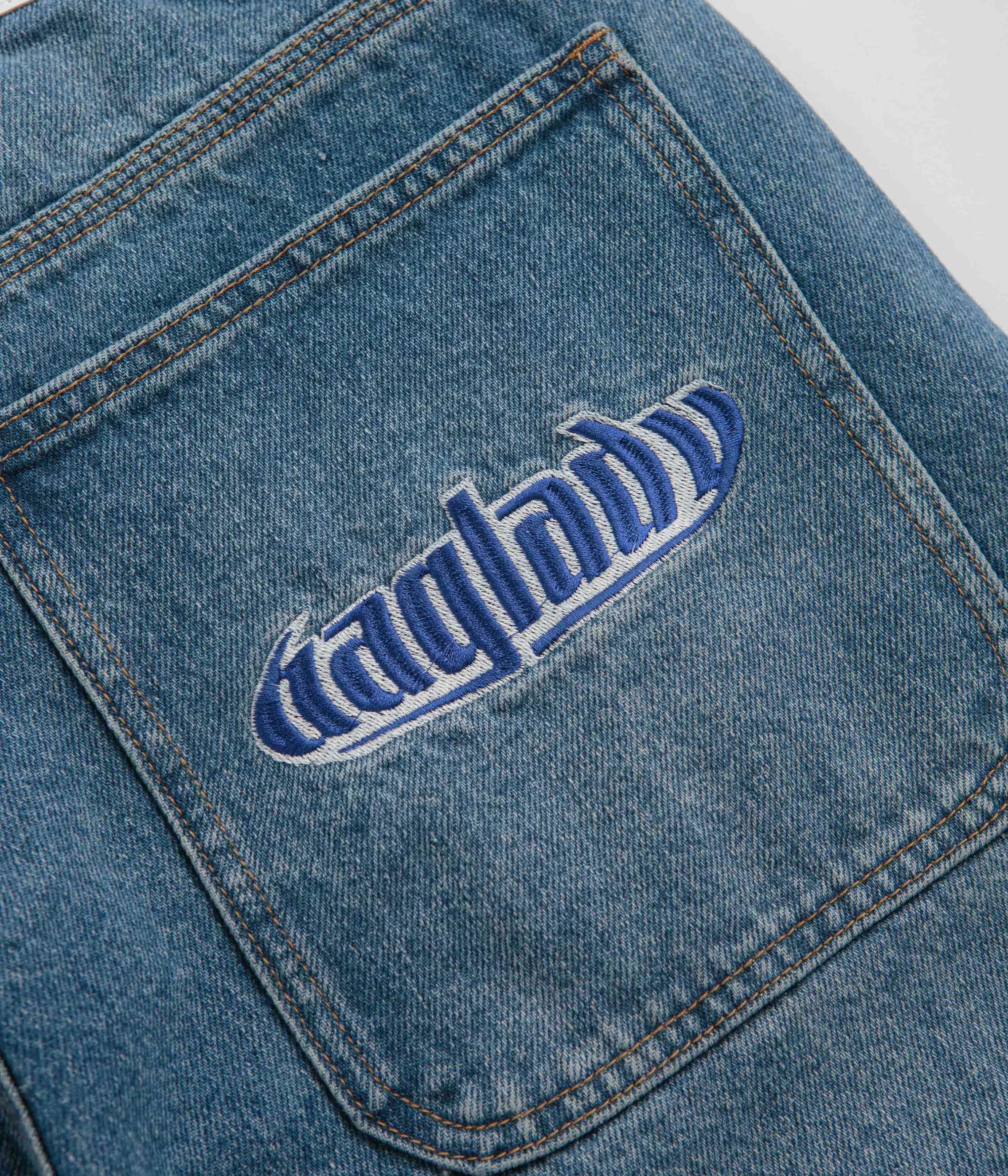Baglady Warp Denim Shorts - Acid Wash - Image 9