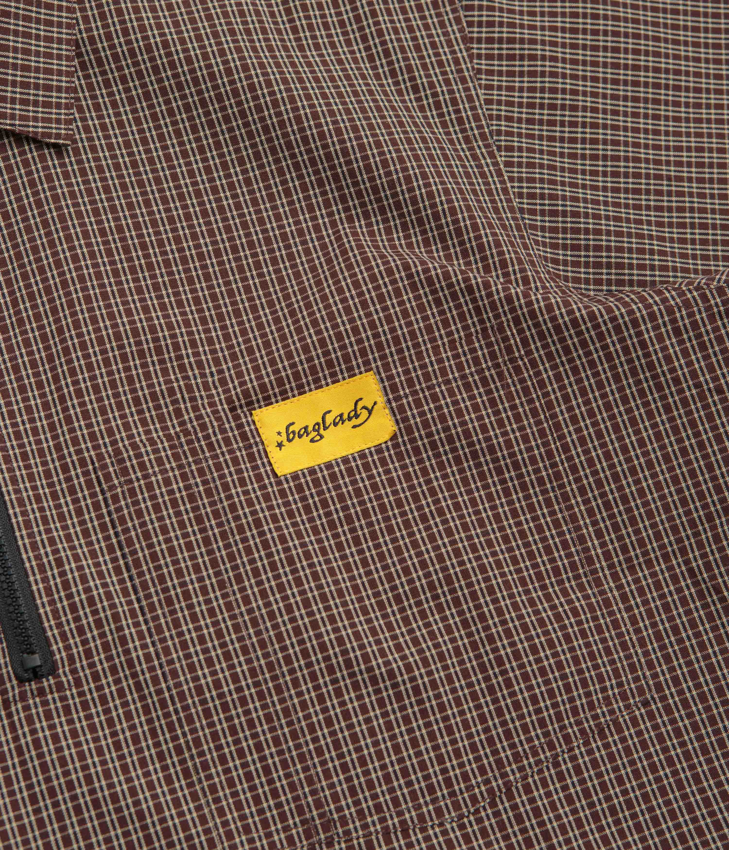 Baglady Workwear Polo Shirt - Brown Plaid - Image 2