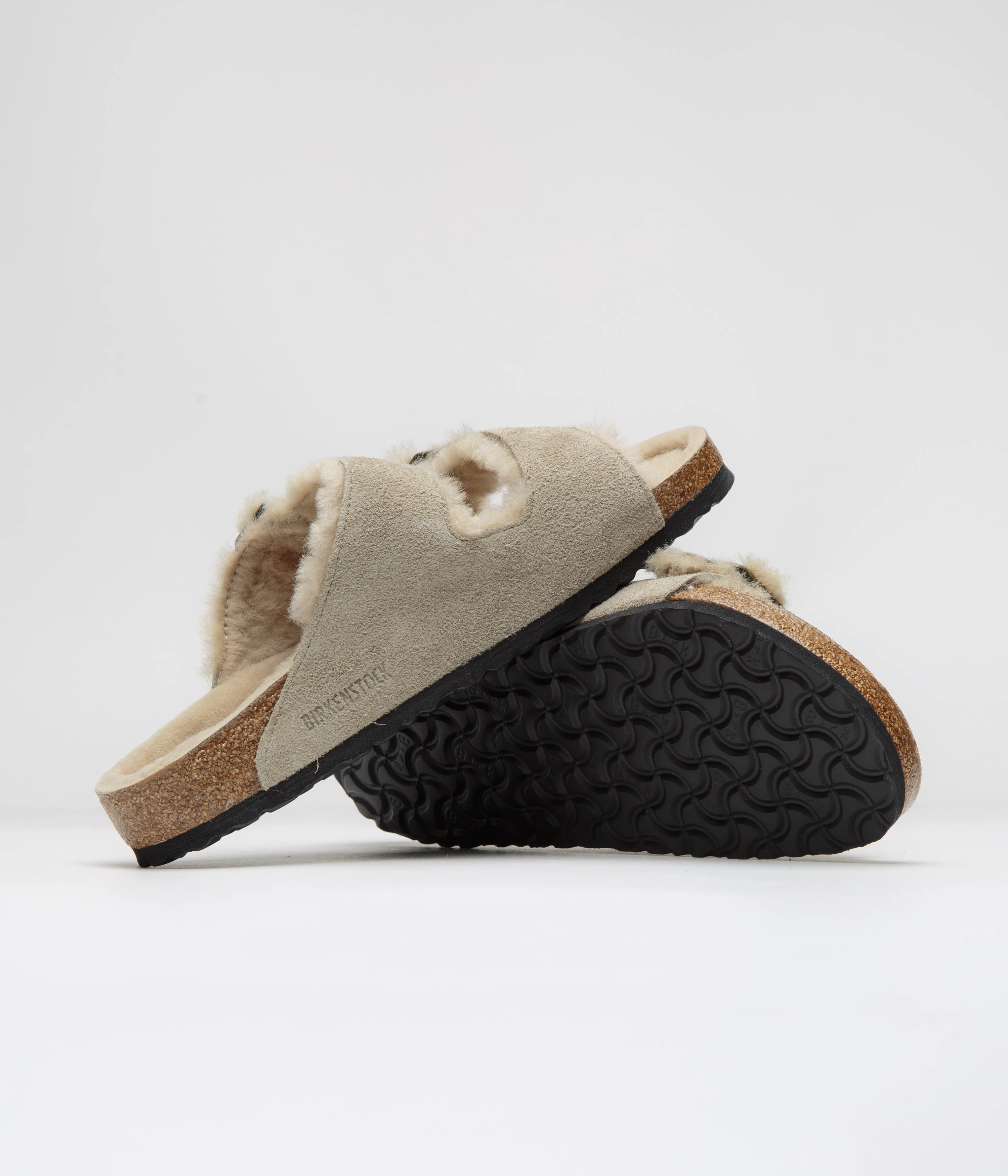 Birkenstock Arizona Shearling Sandals - Taupe - Image 5