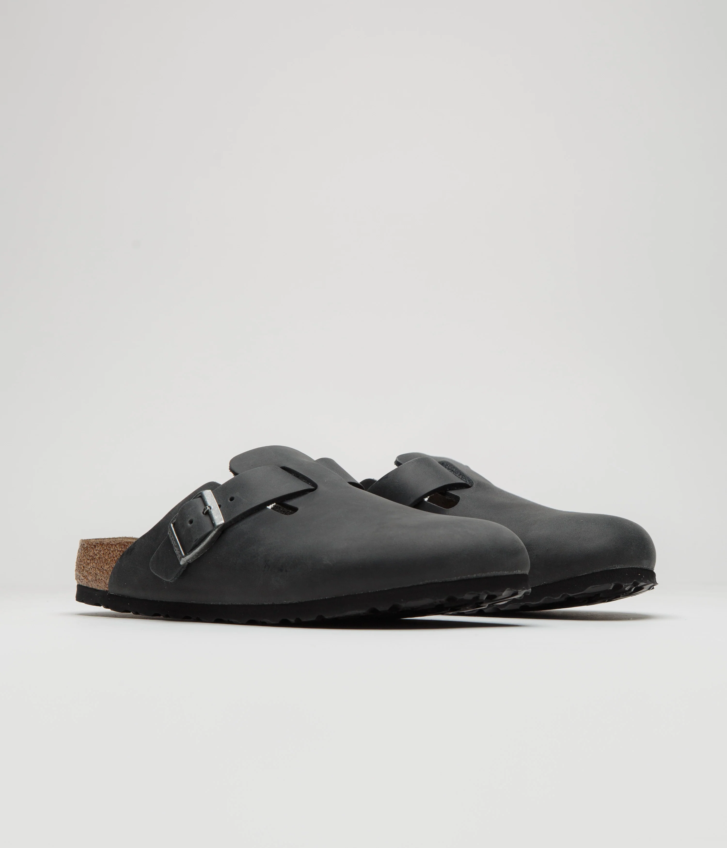 Birkenstock Boston Narrow Oiled Leather Clogs - Black - Image 2