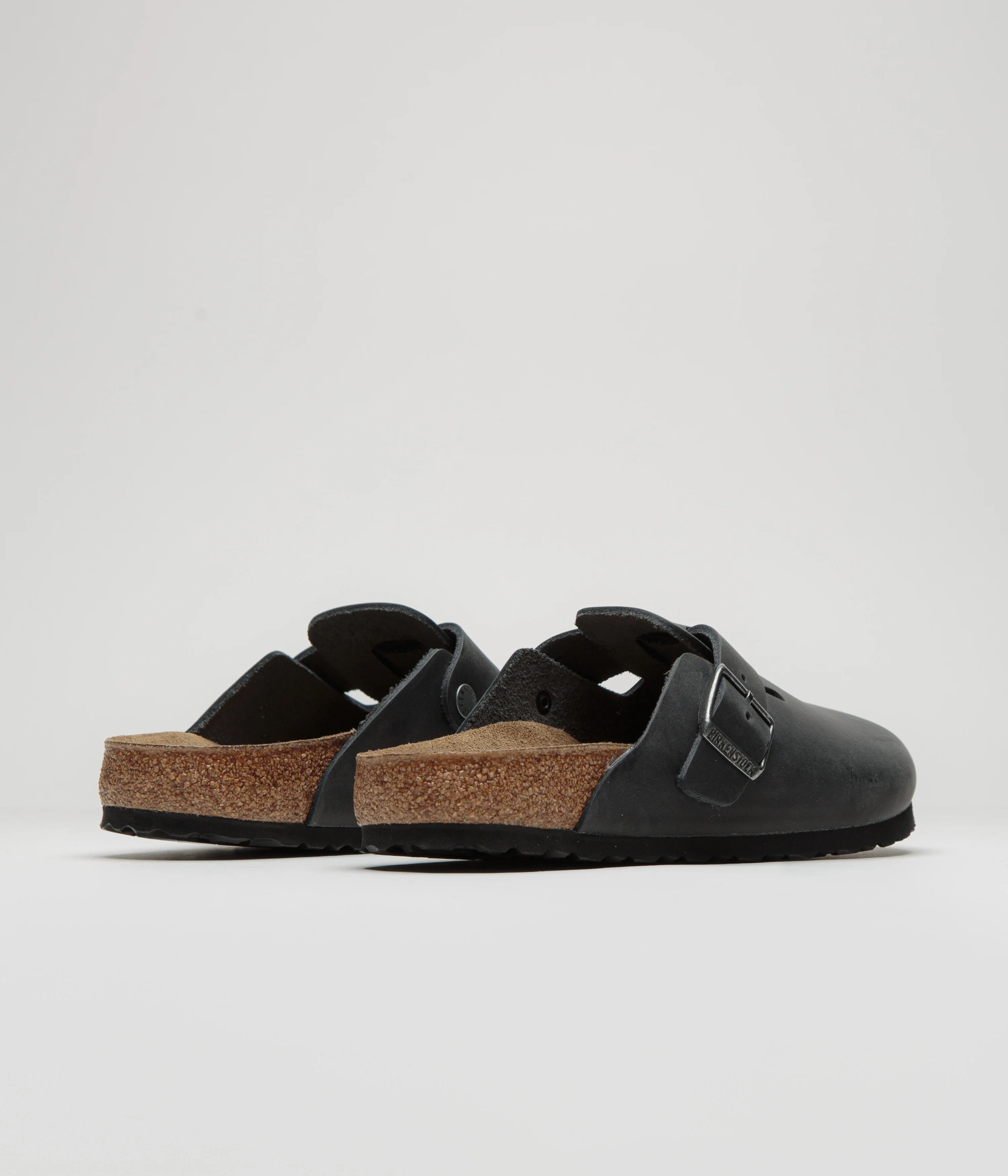 Birkenstock Boston Narrow Oiled Leather Clogs - Black - Image 3