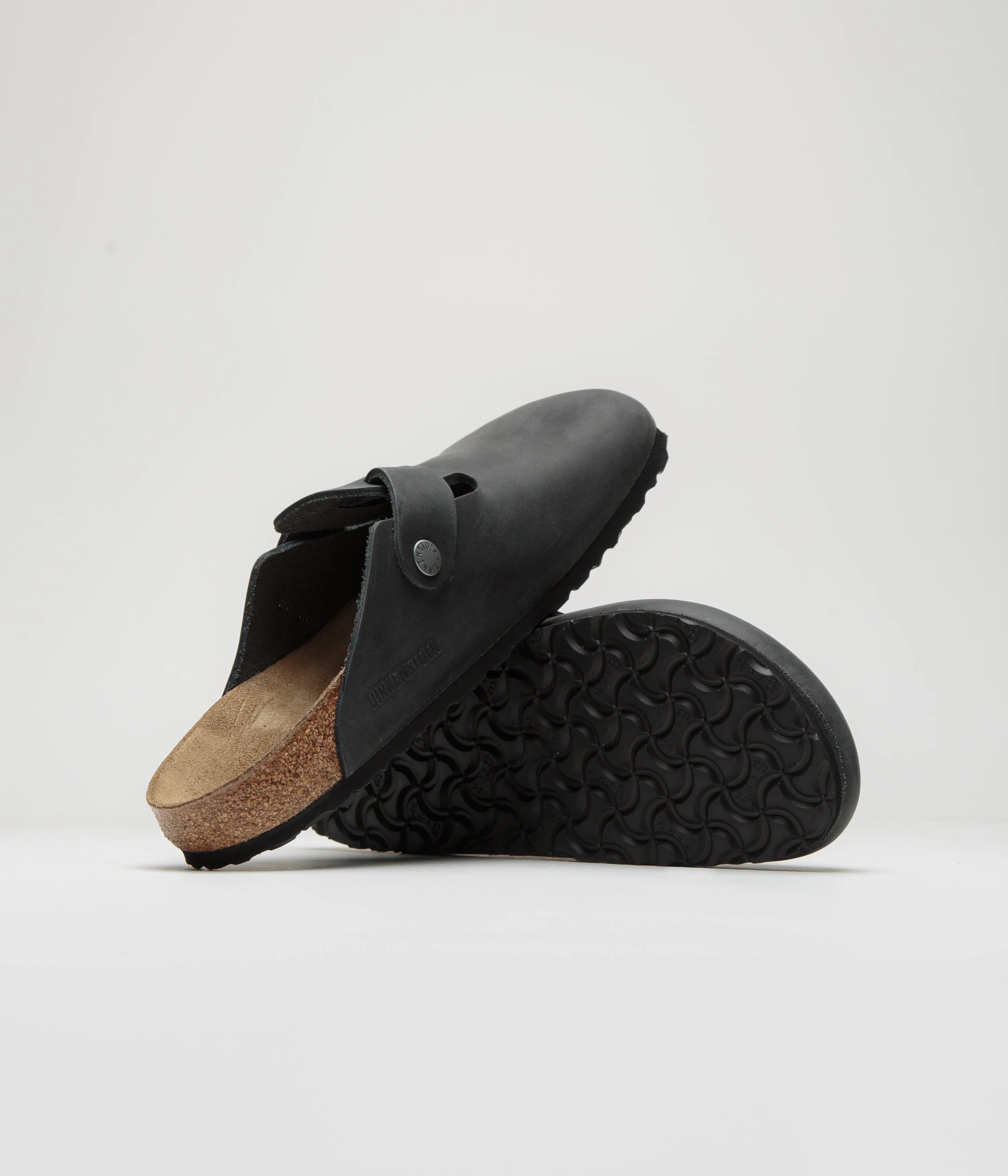 Birkenstock Boston Narrow Oiled Leather Clogs - Black - Image 5