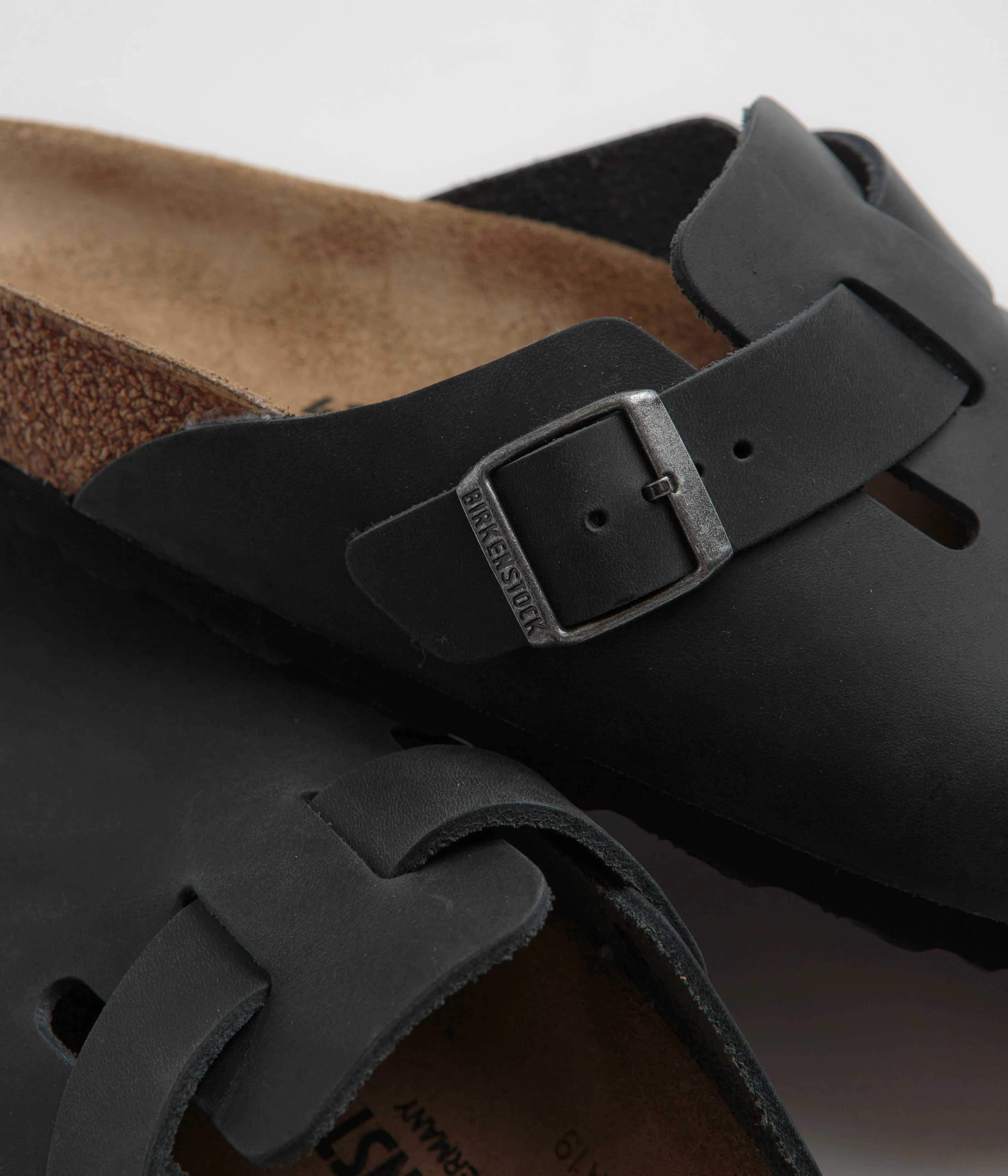 Birkenstock Boston Narrow Oiled Leather Clogs - Black - Image 7