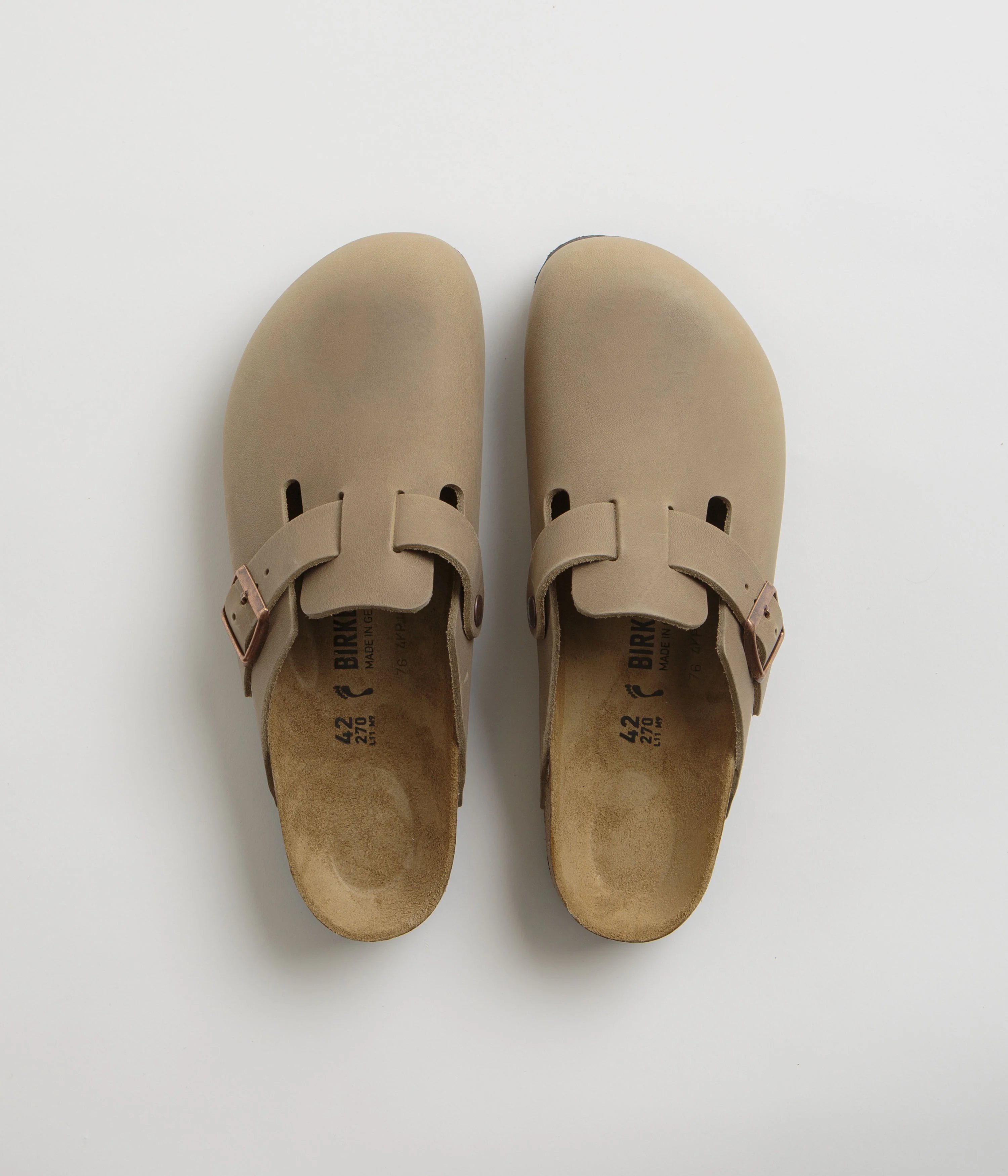 Birkenstock Boston Narrow Oiled Leather Clogs - Tobacco Brown - Image 7