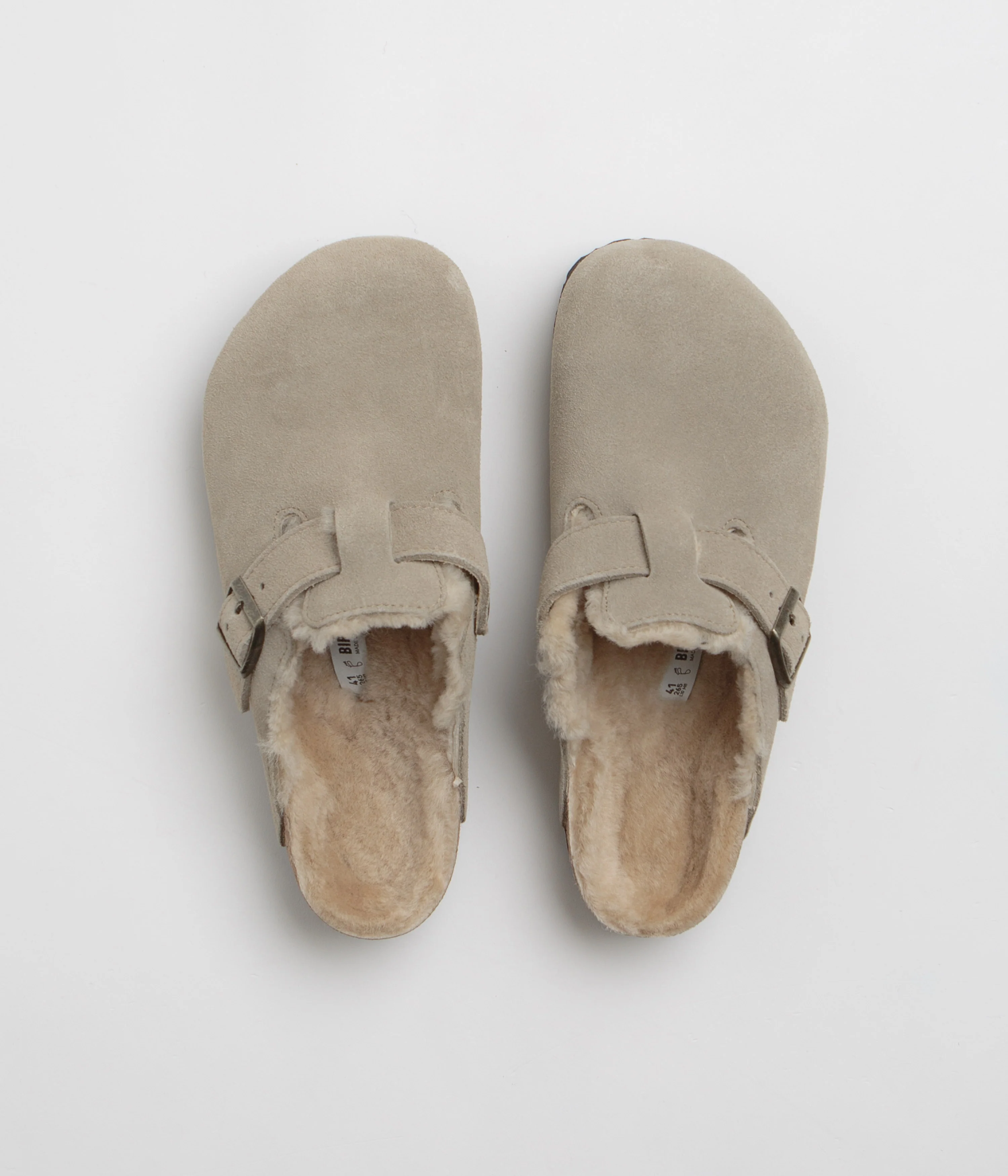 Birkenstock Boston Shearling Clogs - Taupe - Image 6
