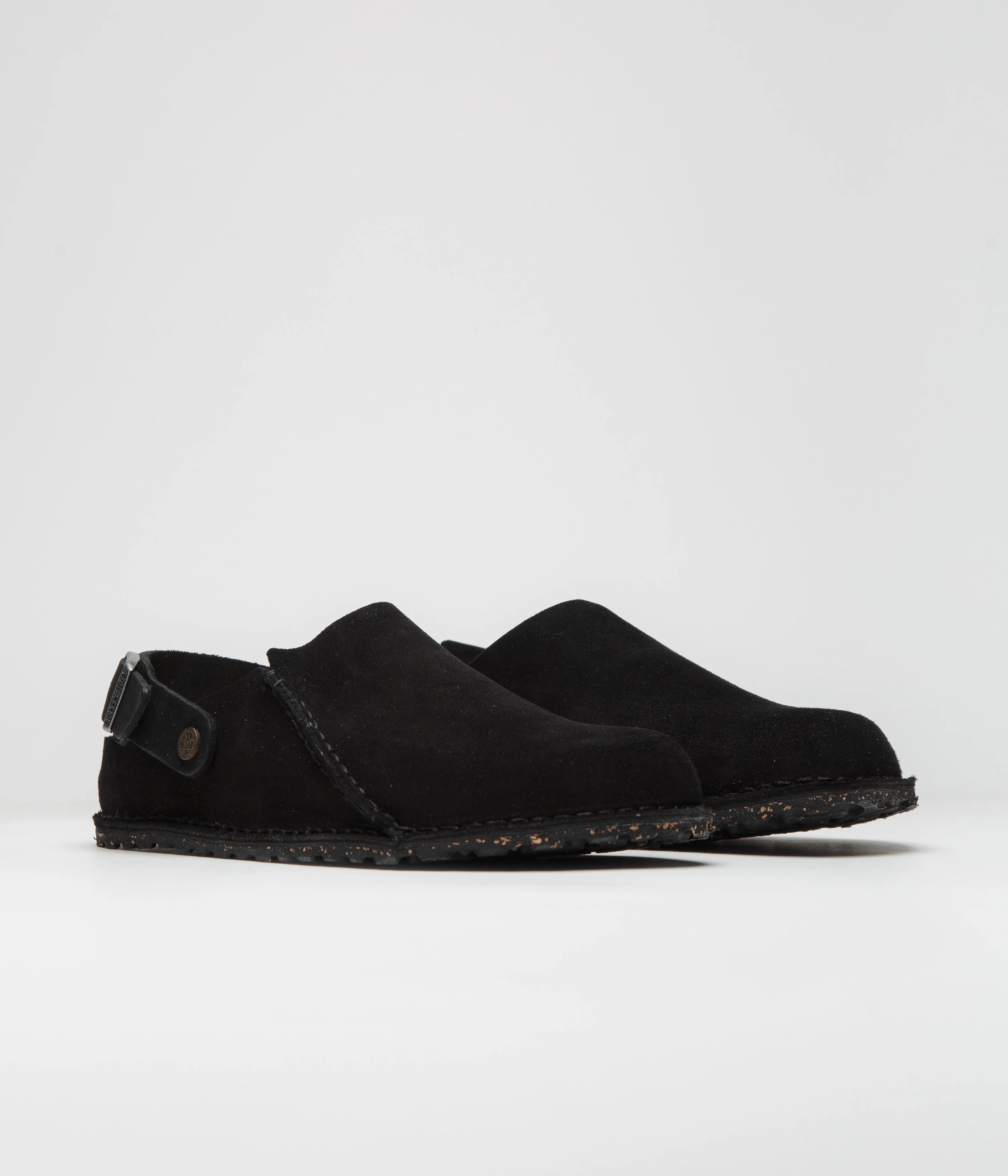 Birkenstock Lutry Narrow Premium Suede Sandals - Black - Image 2