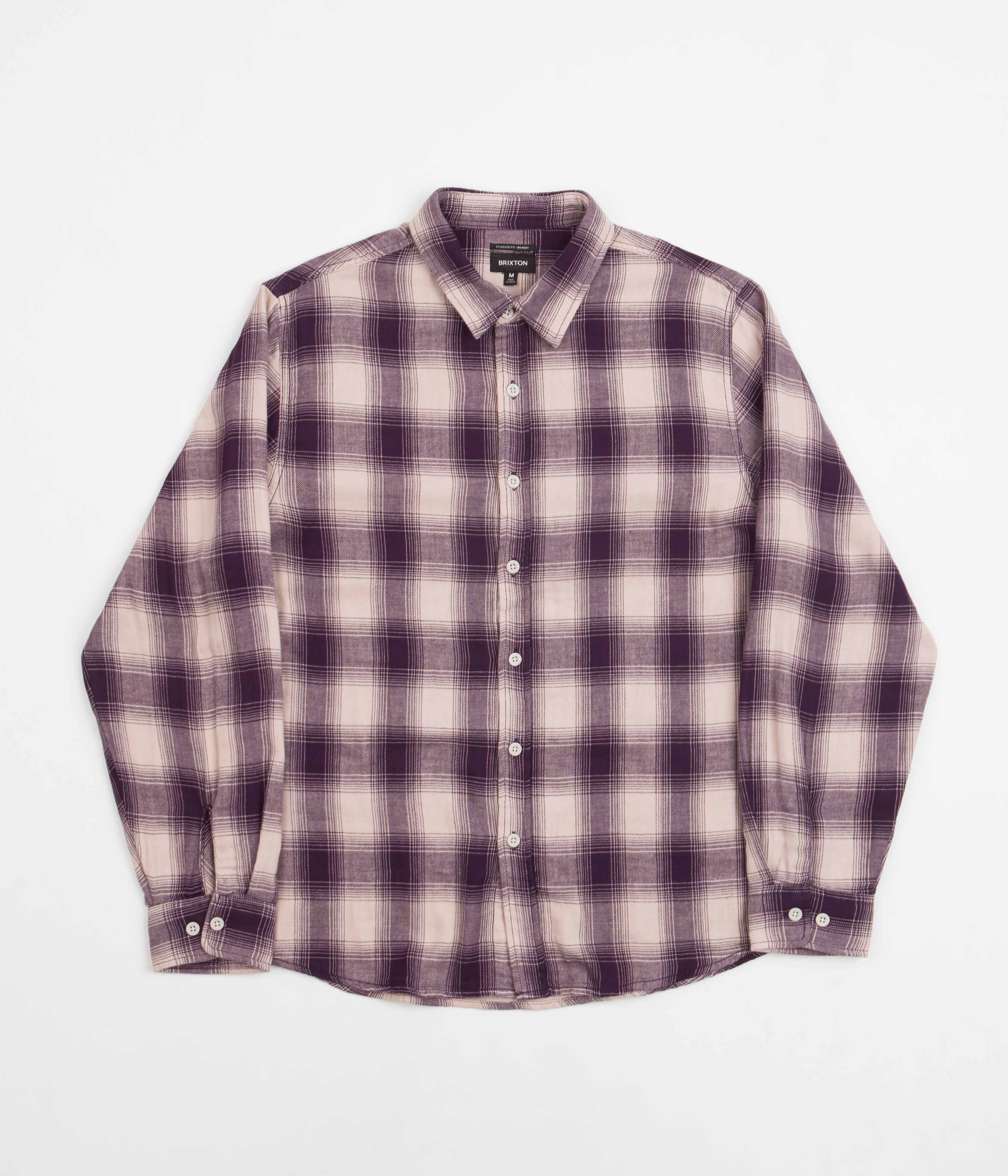 Brixton Bowery Summer Weight Flannel Shirt - Purple / Beige