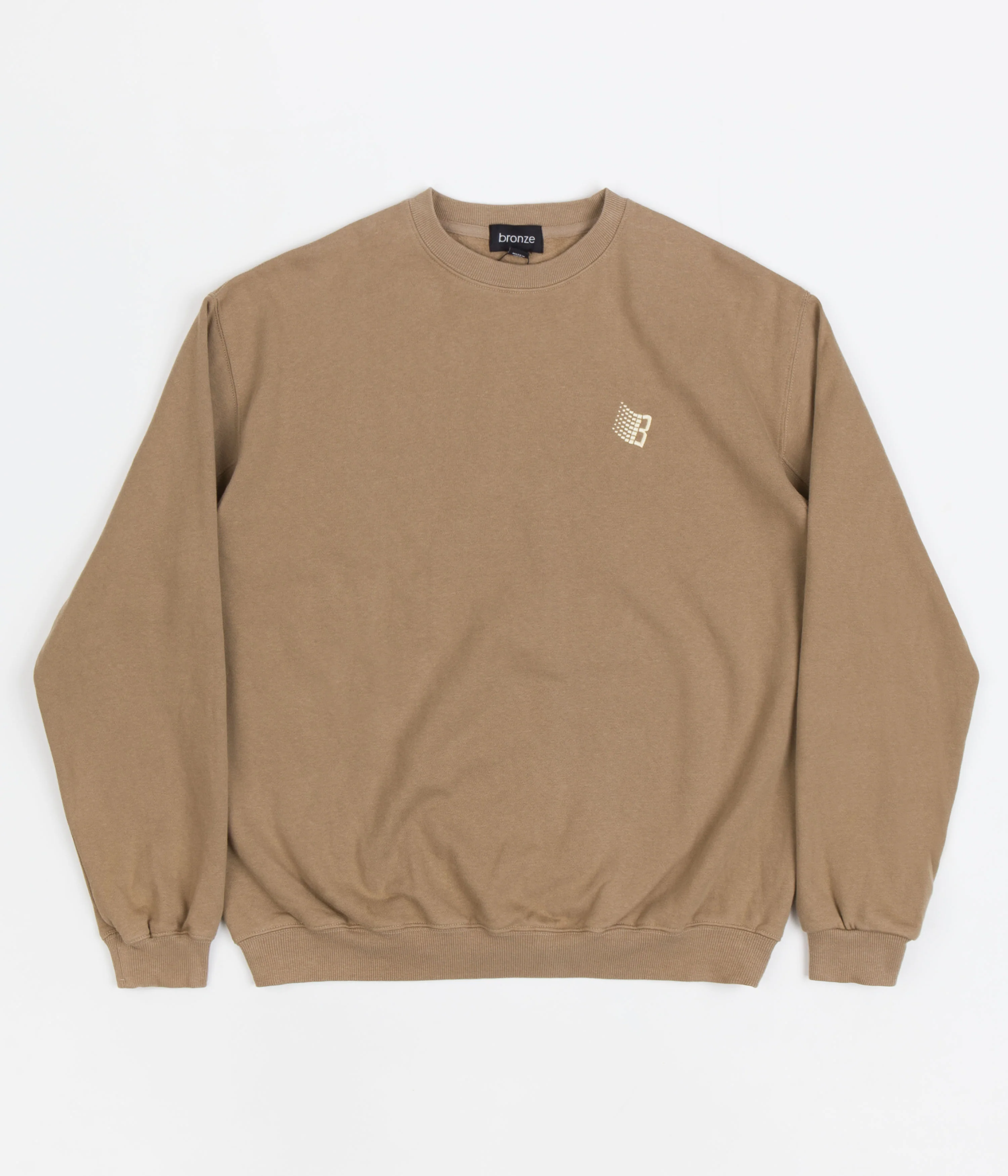 Bronze 56K B Logo Embroidered Crewneck Sweatshirt - Light Brown