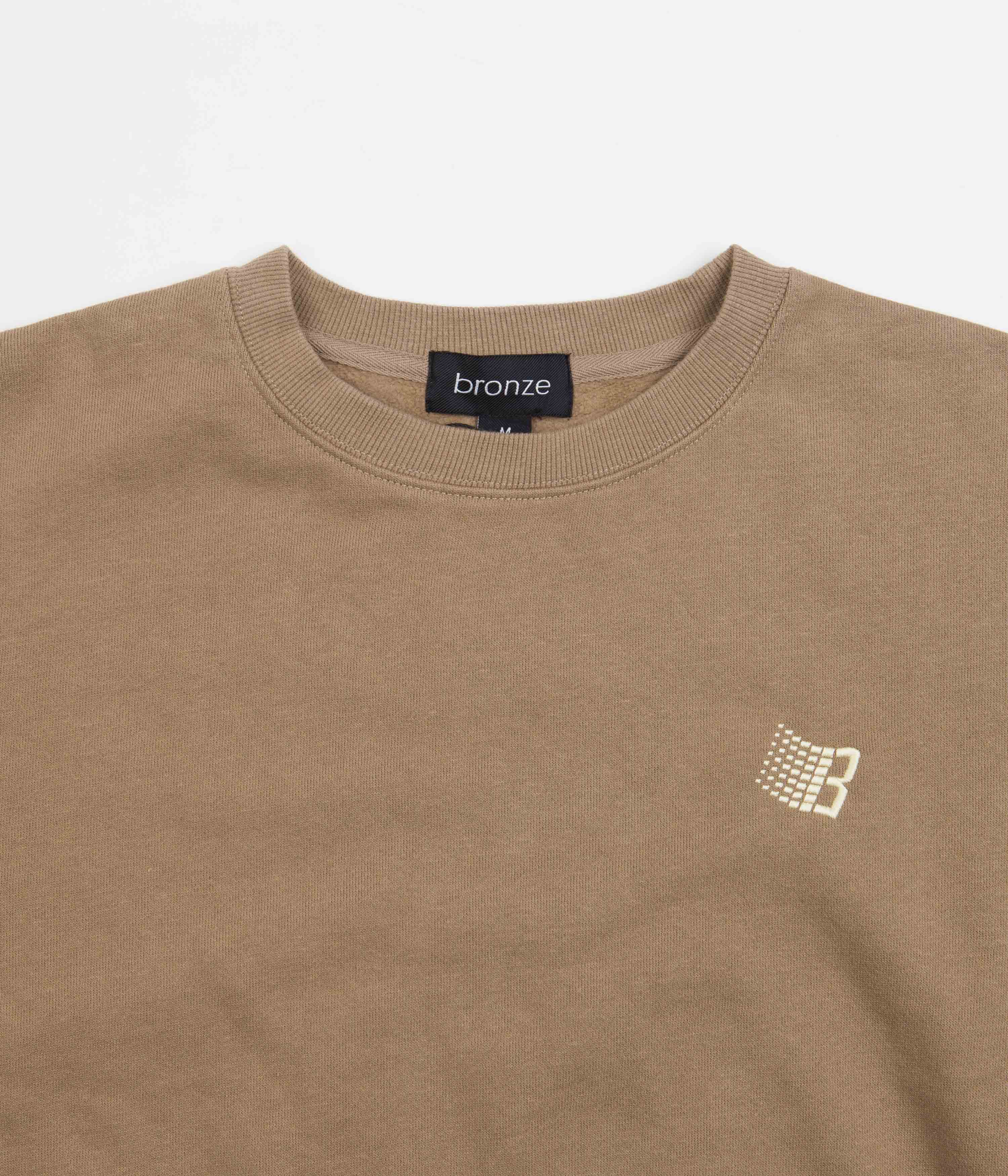 Bronze 56K B Logo Embroidered Crewneck Sweatshirt - Light Brown - Image 4