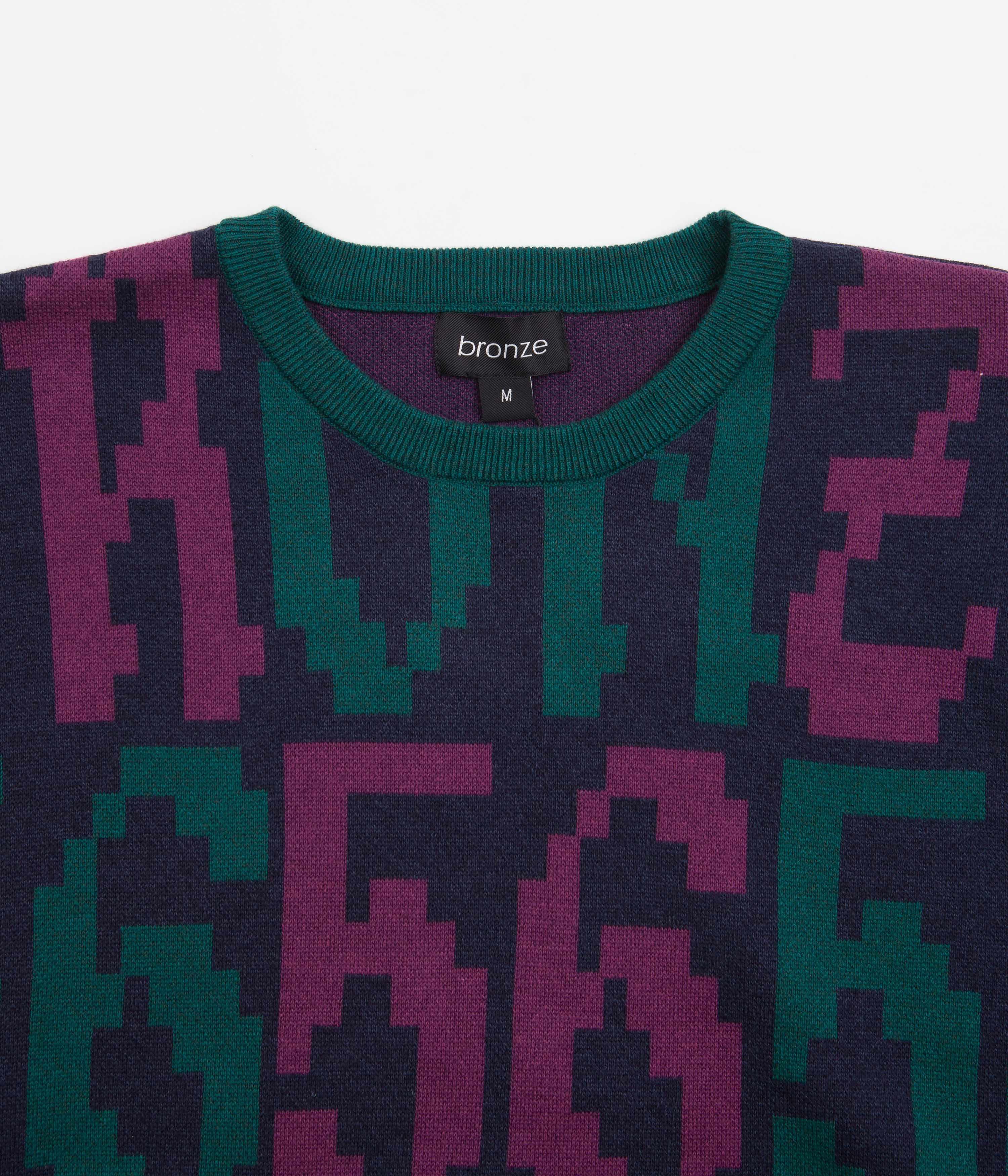 Bronze 56K Old E Crewneck Sweatshirt - Purple / Teal - Image 4
